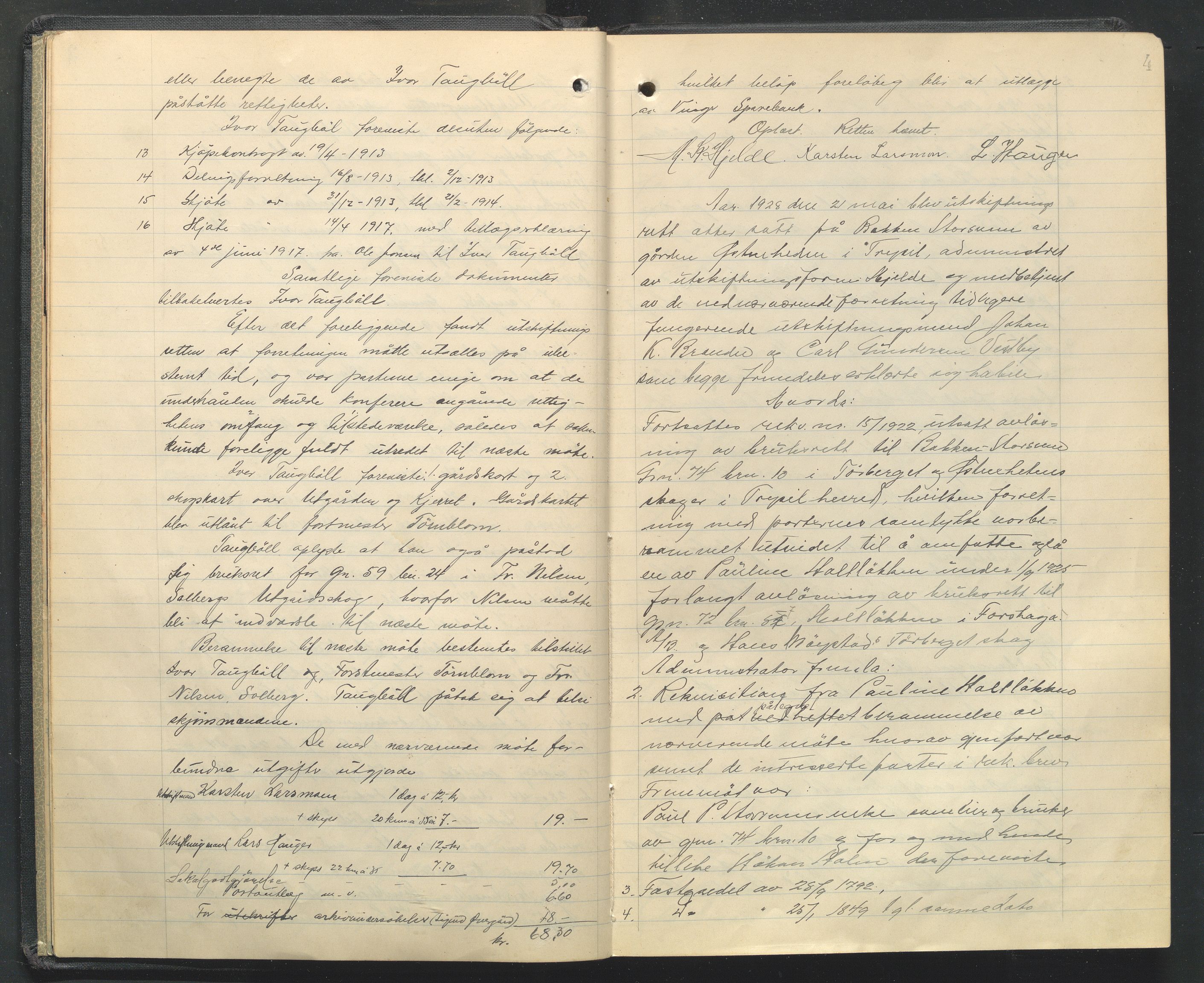 Hedmark og Østerdal jordskifterett, AV/SAH-JORDSKIFTEH-002/G/Ga/L0010/0002: Rettsbøker / Rettsbok - X, 1928-1930, p. 4
