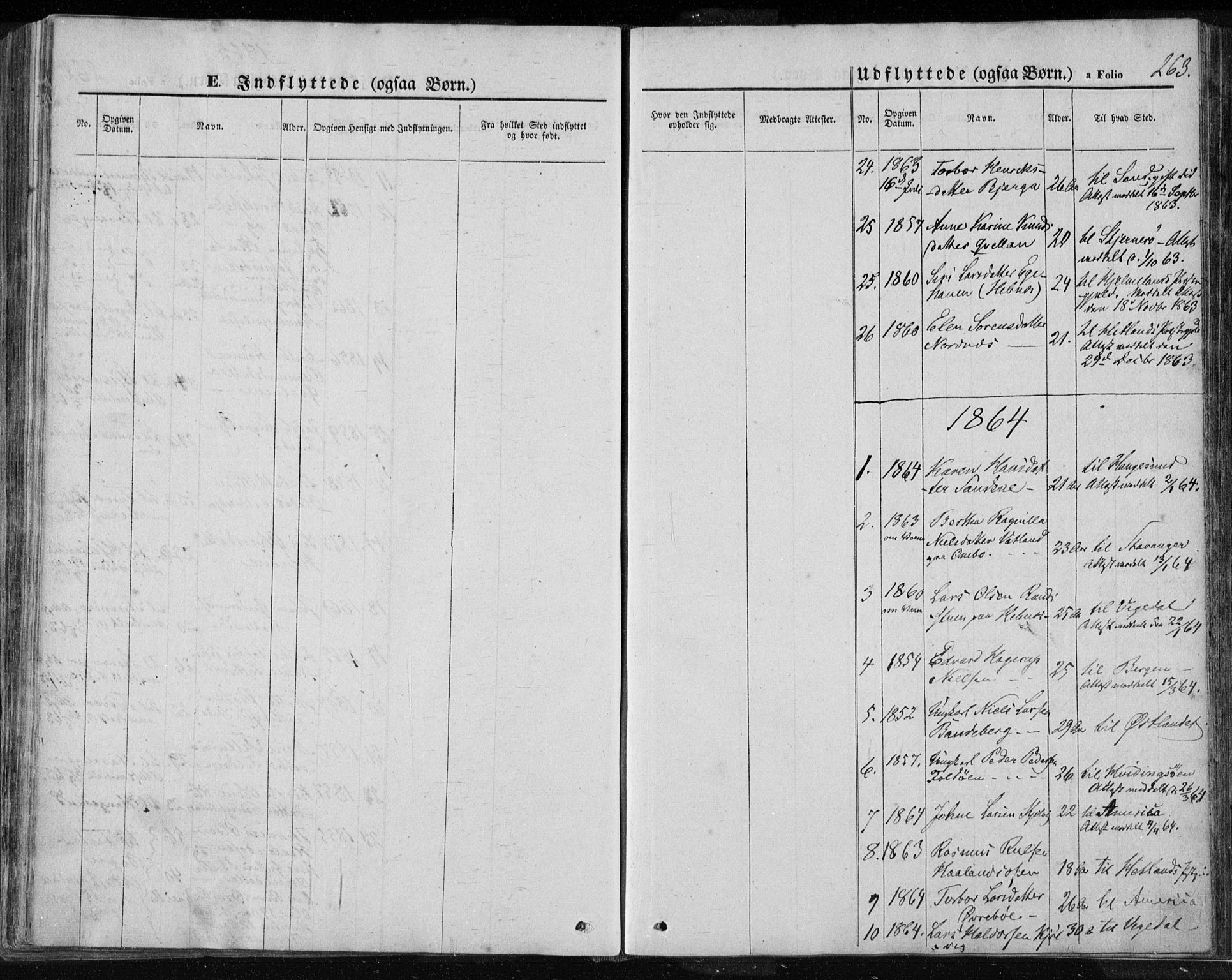 Jelsa sokneprestkontor, AV/SAST-A-101842/01/IV/L0007: Parish register (official) no. A 7, 1854-1866, p. 263