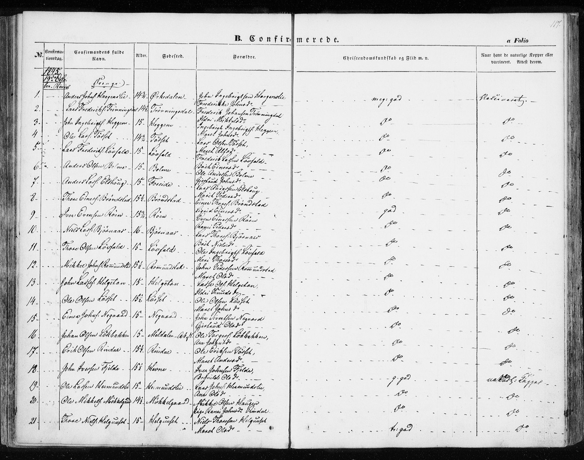 Ministerialprotokoller, klokkerbøker og fødselsregistre - Møre og Romsdal, SAT/A-1454/595/L1043: Parish register (official) no. 595A05, 1843-1851, p. 117