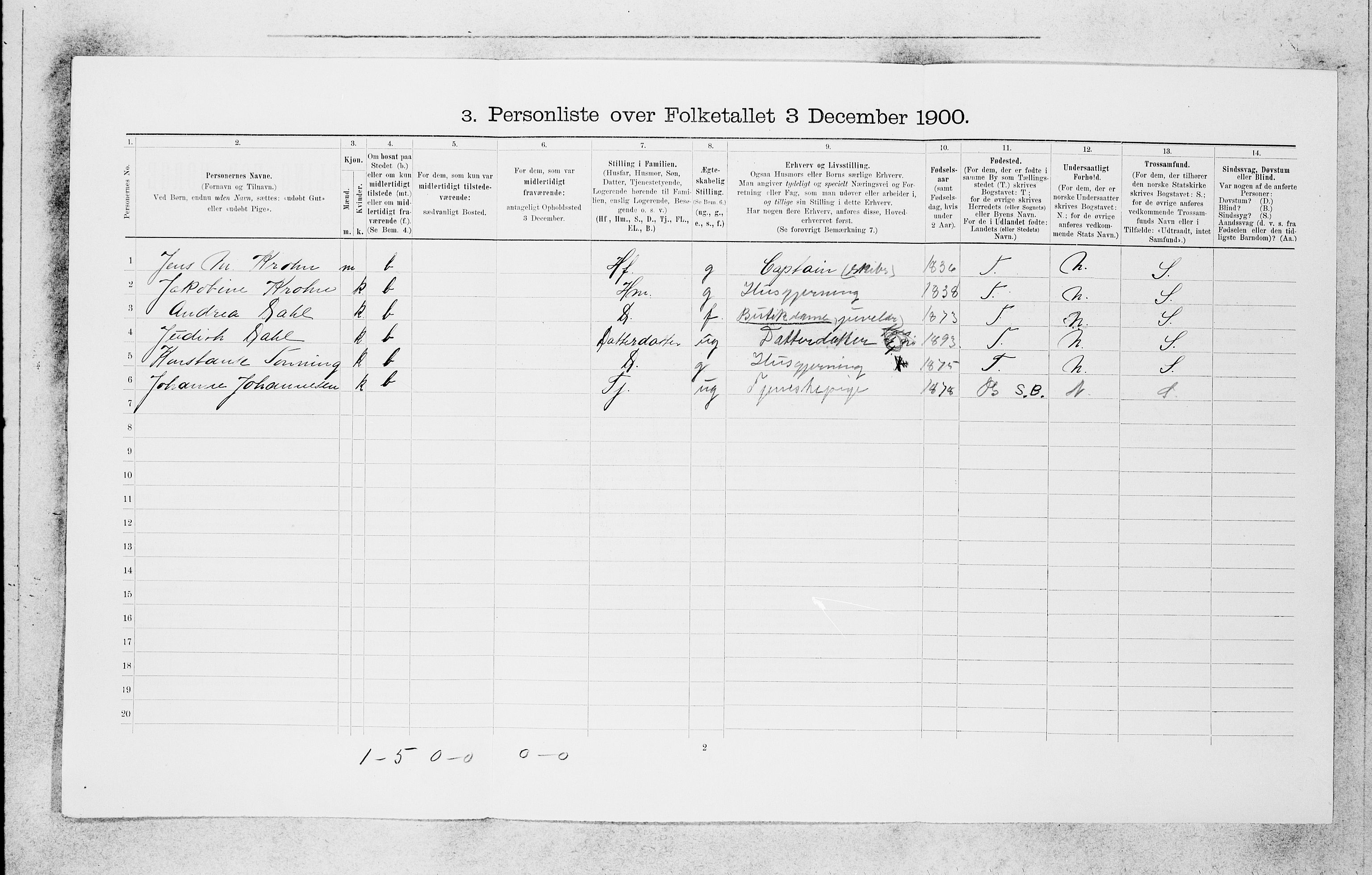 SAB, 1900 census for Bergen, 1900, p. 4716