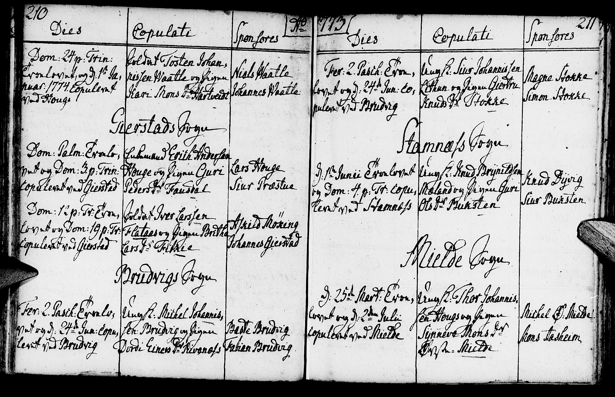 Haus sokneprestembete, SAB/A-75601/H/Haa: Parish register (official) no. A 9, 1767-1781, p. 210-211