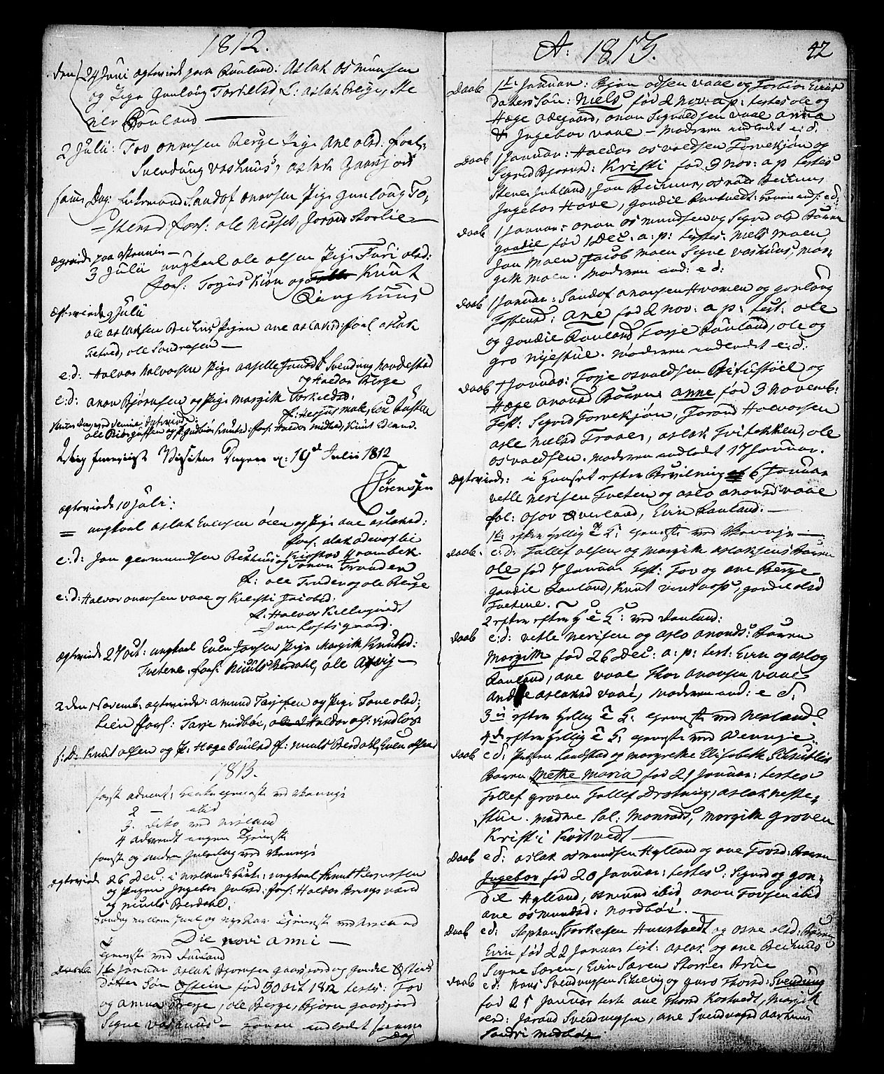 Vinje kirkebøker, SAKO/A-312/F/Fa/L0002: Parish register (official) no. I 2, 1767-1814, p. 42