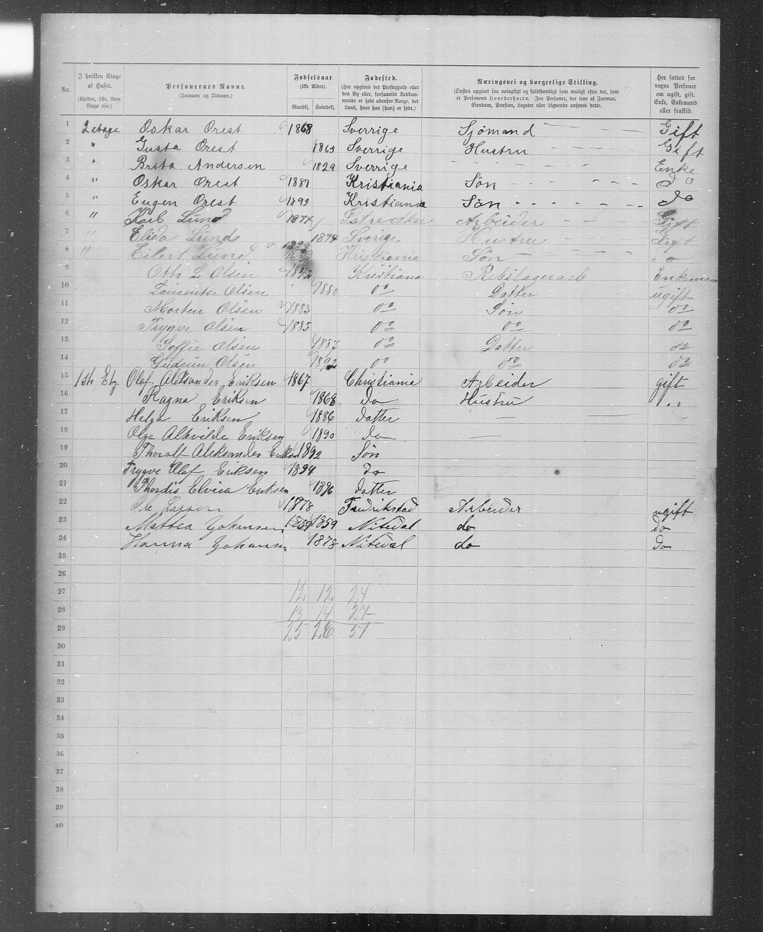 OBA, Municipal Census 1899 for Kristiania, 1899, p. 4775