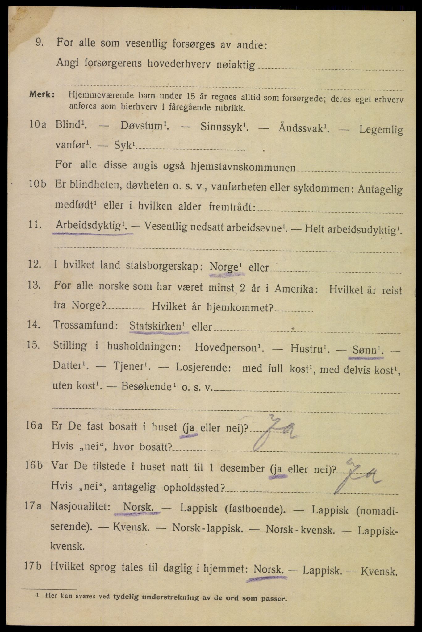 SAT, 1920 census for Bodø, 1920, p. 7920