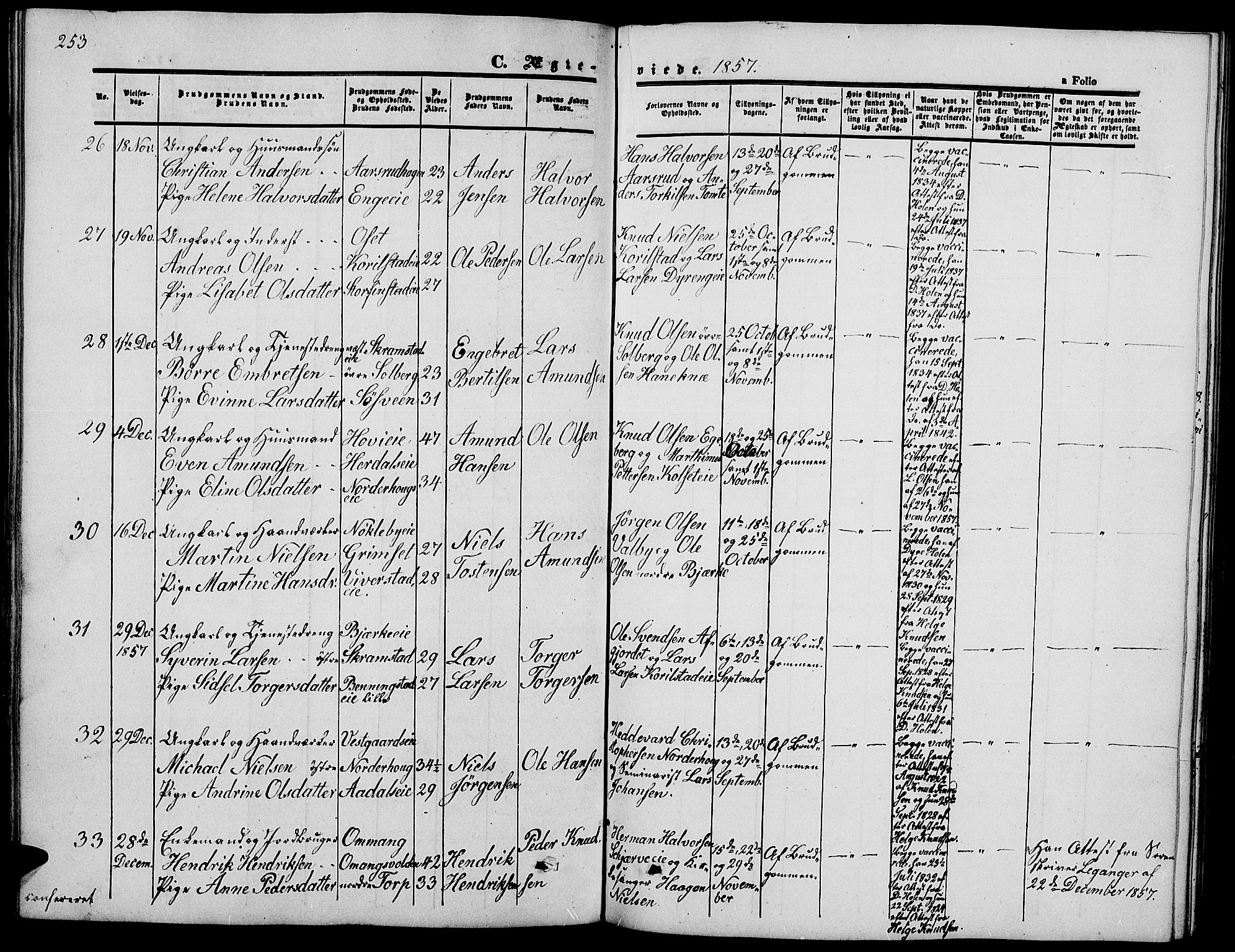 Løten prestekontor, AV/SAH-PREST-022/L/La/L0003: Parish register (copy) no. 3, 1850-1862, p. 253