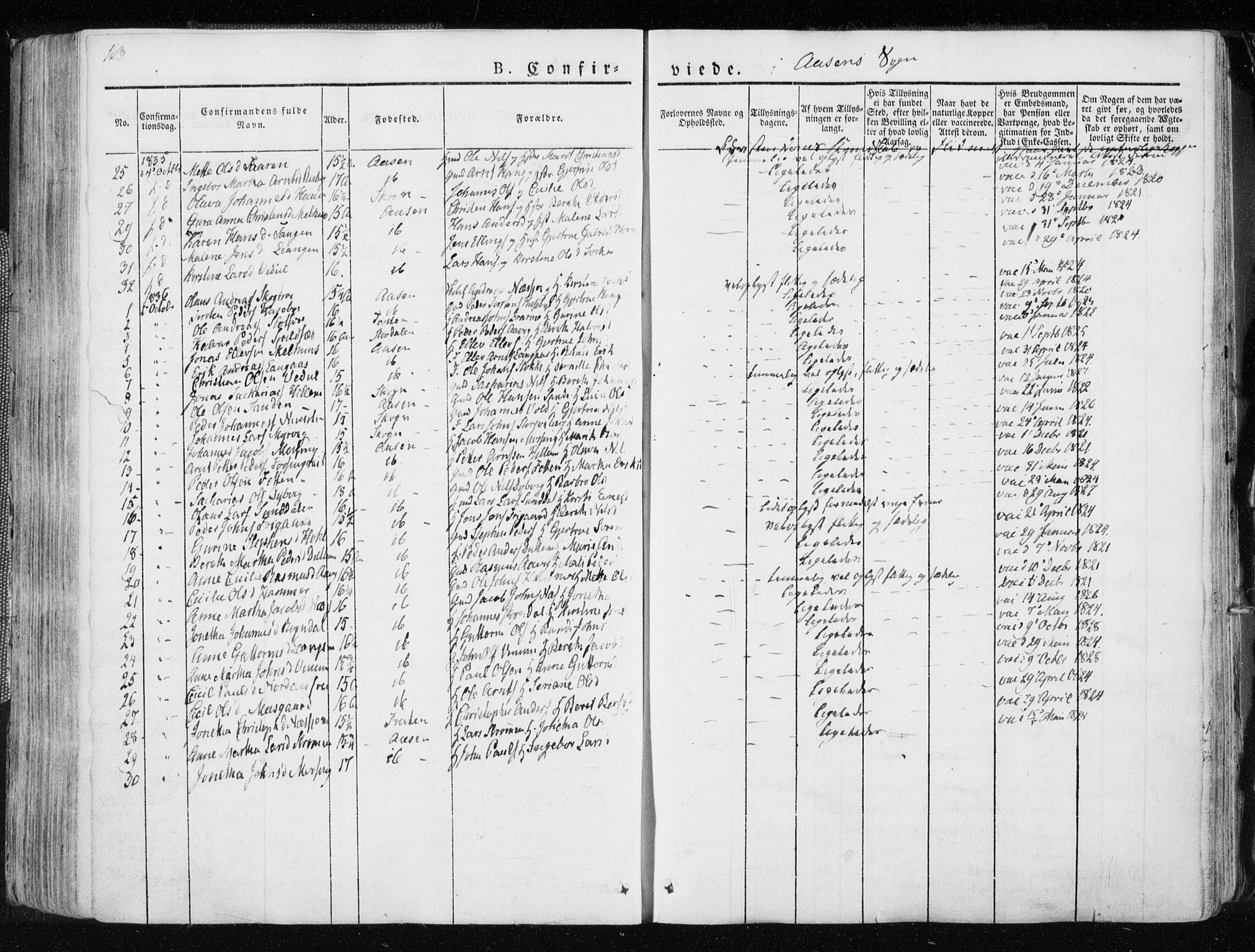 Ministerialprotokoller, klokkerbøker og fødselsregistre - Nord-Trøndelag, SAT/A-1458/713/L0114: Parish register (official) no. 713A05, 1827-1839, p. 163