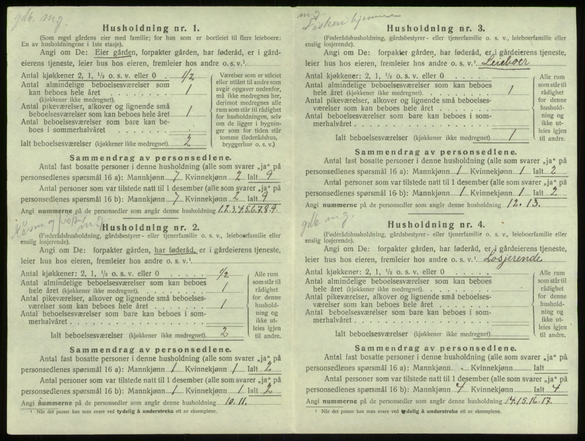 SAB, 1920 census for Herdla, 1920, p. 226