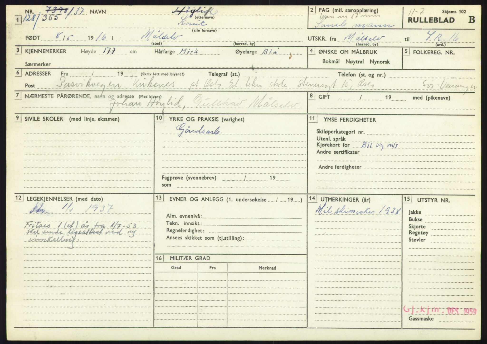 Forsvaret, Varanger bataljon, AV/RA-RAFA-2258/1/D/L0445: Rulleblad for menige født 1915-1916, 1915-1916, p. 373