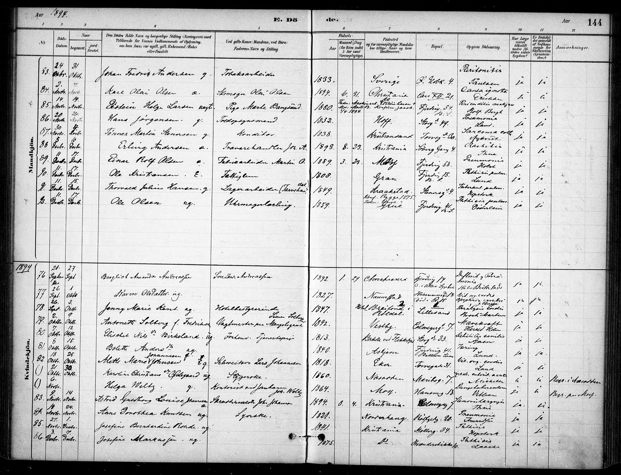 Jakob prestekontor Kirkebøker, AV/SAO-A-10850/F/Fa/L0007: Parish register (official) no. 7, 1880-1905, p. 144