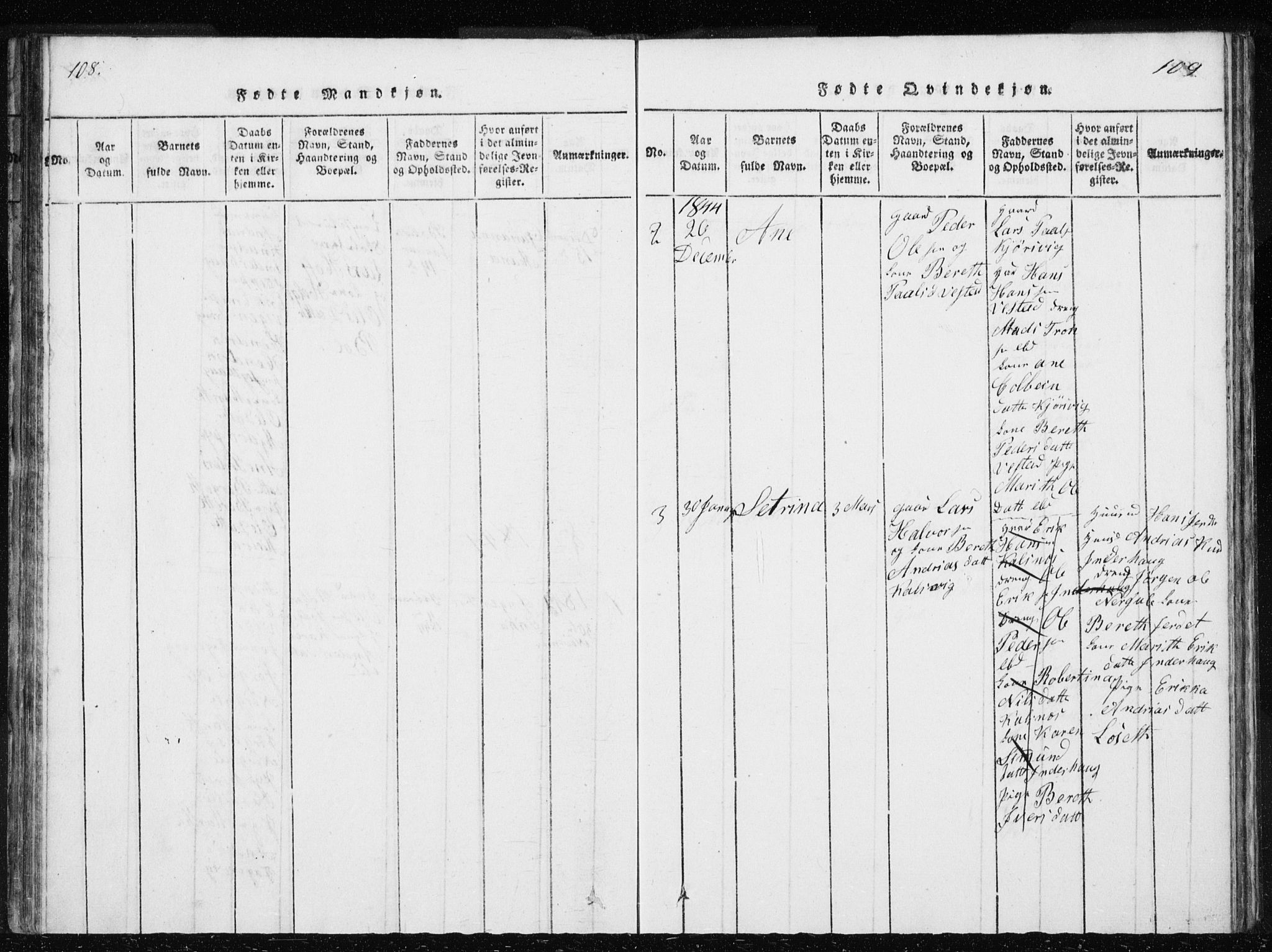 Ministerialprotokoller, klokkerbøker og fødselsregistre - Møre og Romsdal, AV/SAT-A-1454/566/L0772: Parish register (copy) no. 566C01, 1818-1845, p. 108-109