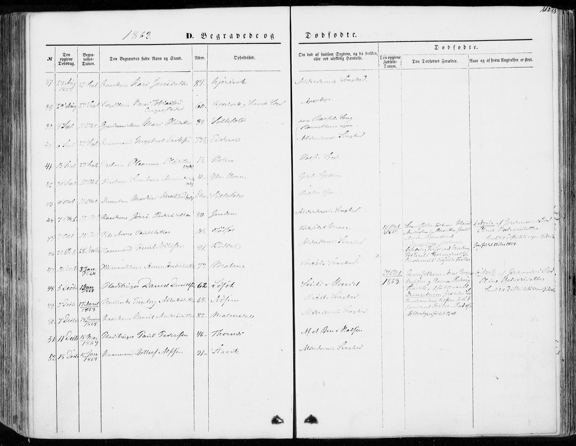 Ministerialprotokoller, klokkerbøker og fødselsregistre - Møre og Romsdal, SAT/A-1454/565/L0748: Parish register (official) no. 565A02, 1845-1872, p. 262