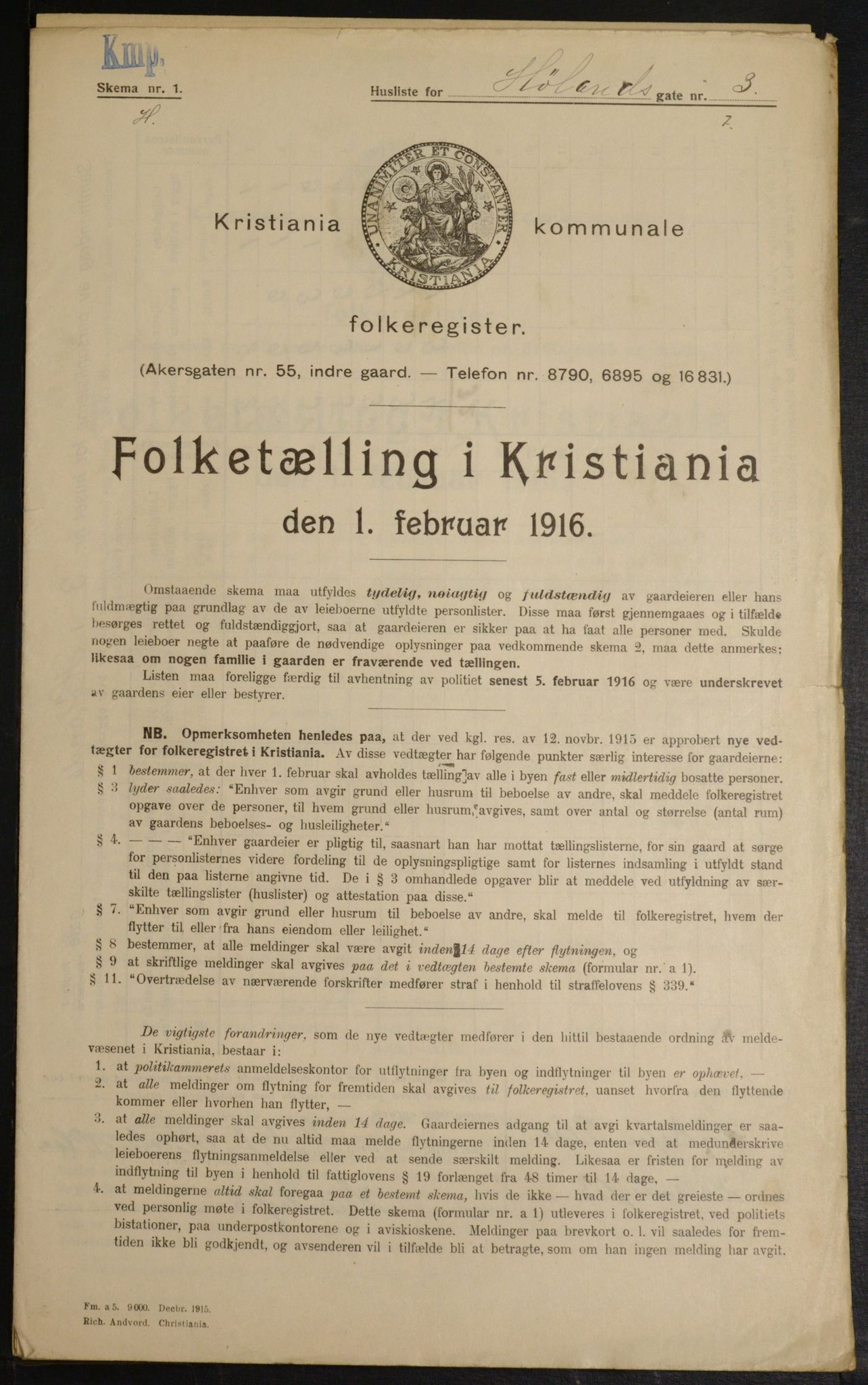 OBA, Municipal Census 1916 for Kristiania, 1916, p. 42952