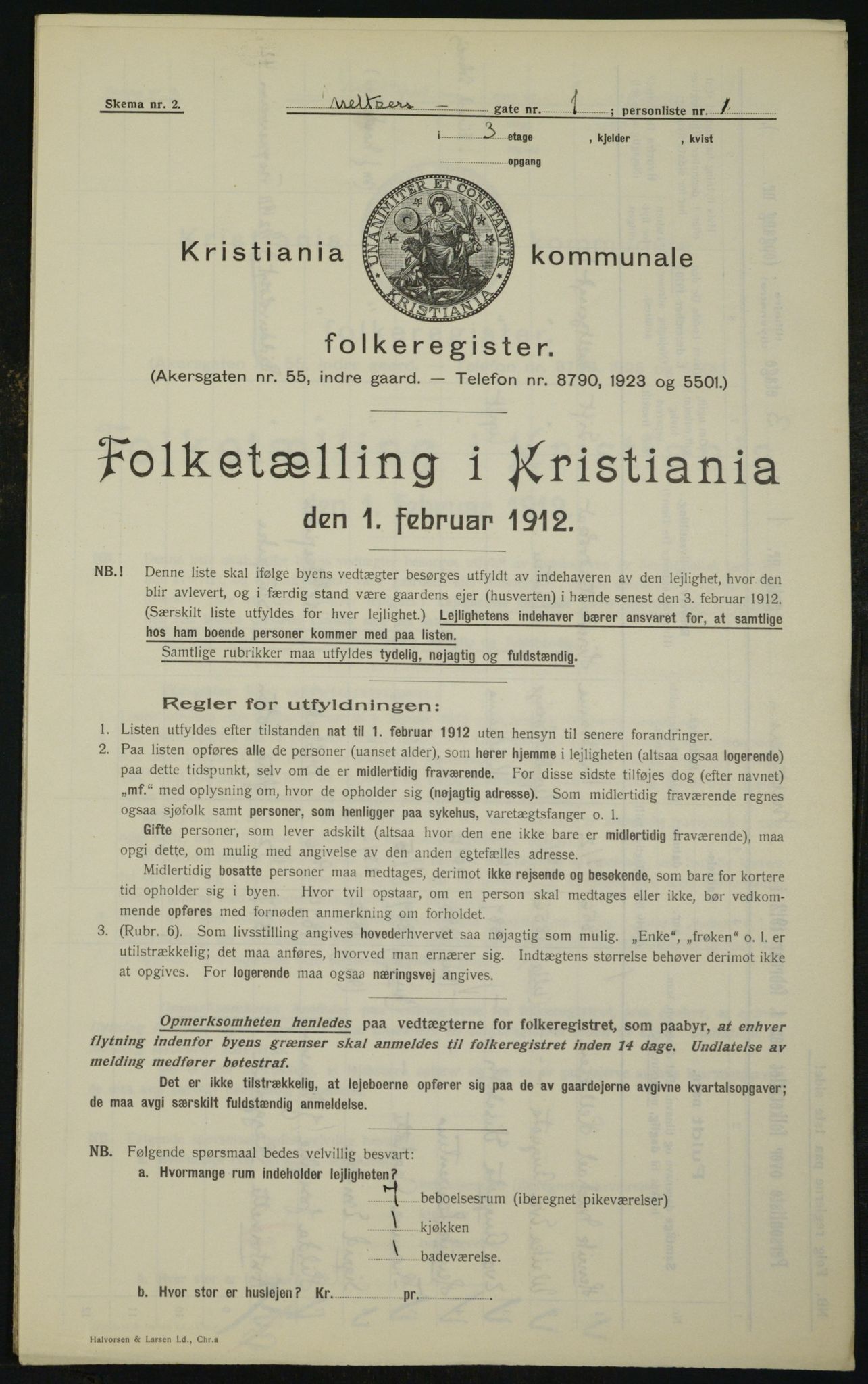 OBA, Municipal Census 1912 for Kristiania, 1912, p. 65653