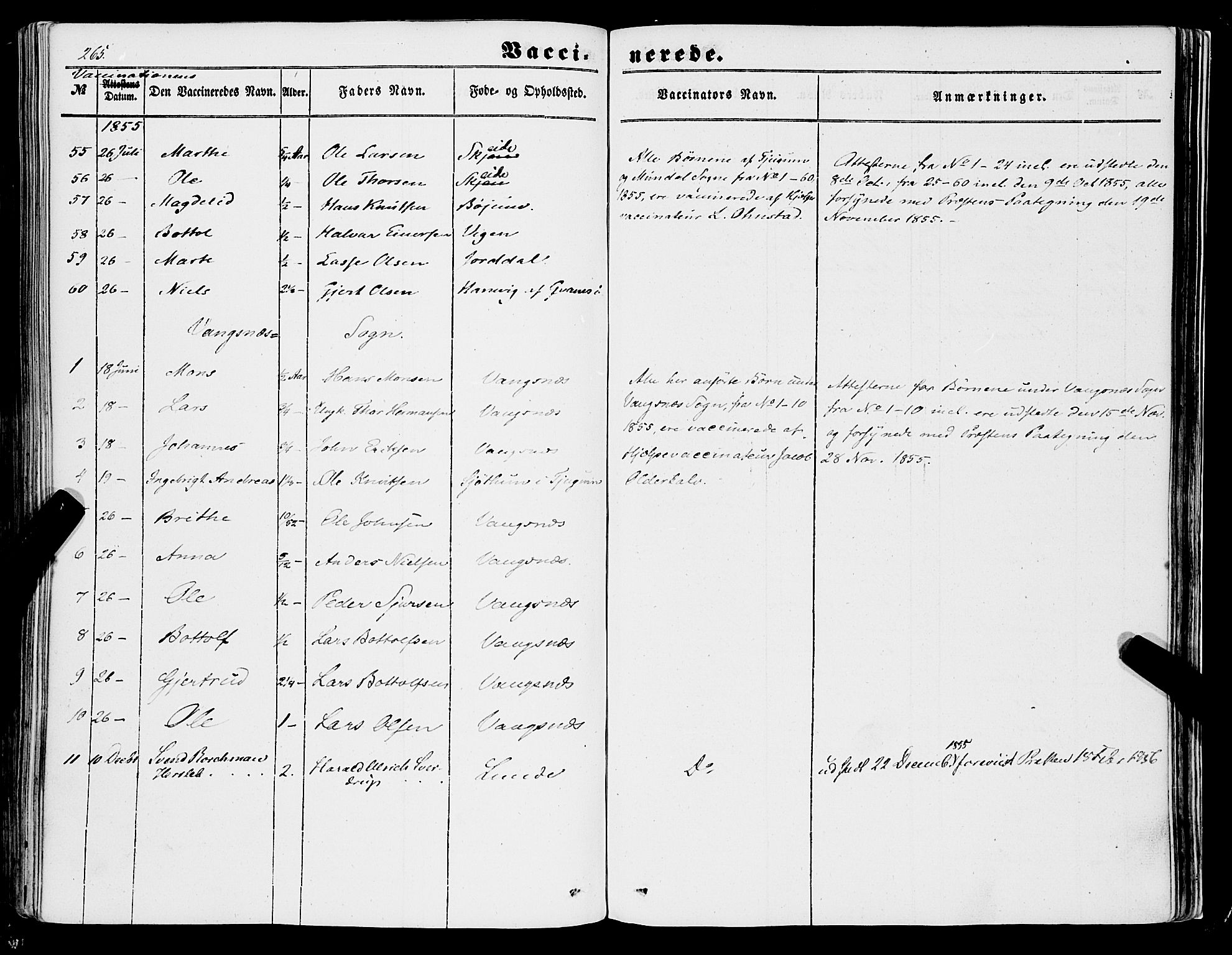 Balestrand sokneprestembete, AV/SAB-A-79601/H/Haa/Haaa/L0002: Parish register (official) no. A 2, 1847-1866, p. 265