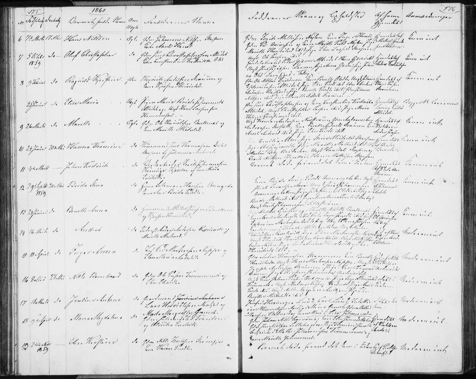Skjervøy sokneprestkontor, SATØ/S-1300/H/Ha/Hab/L0003klokker: Parish register (copy) no. 3, 1849-1861, p. 175-176