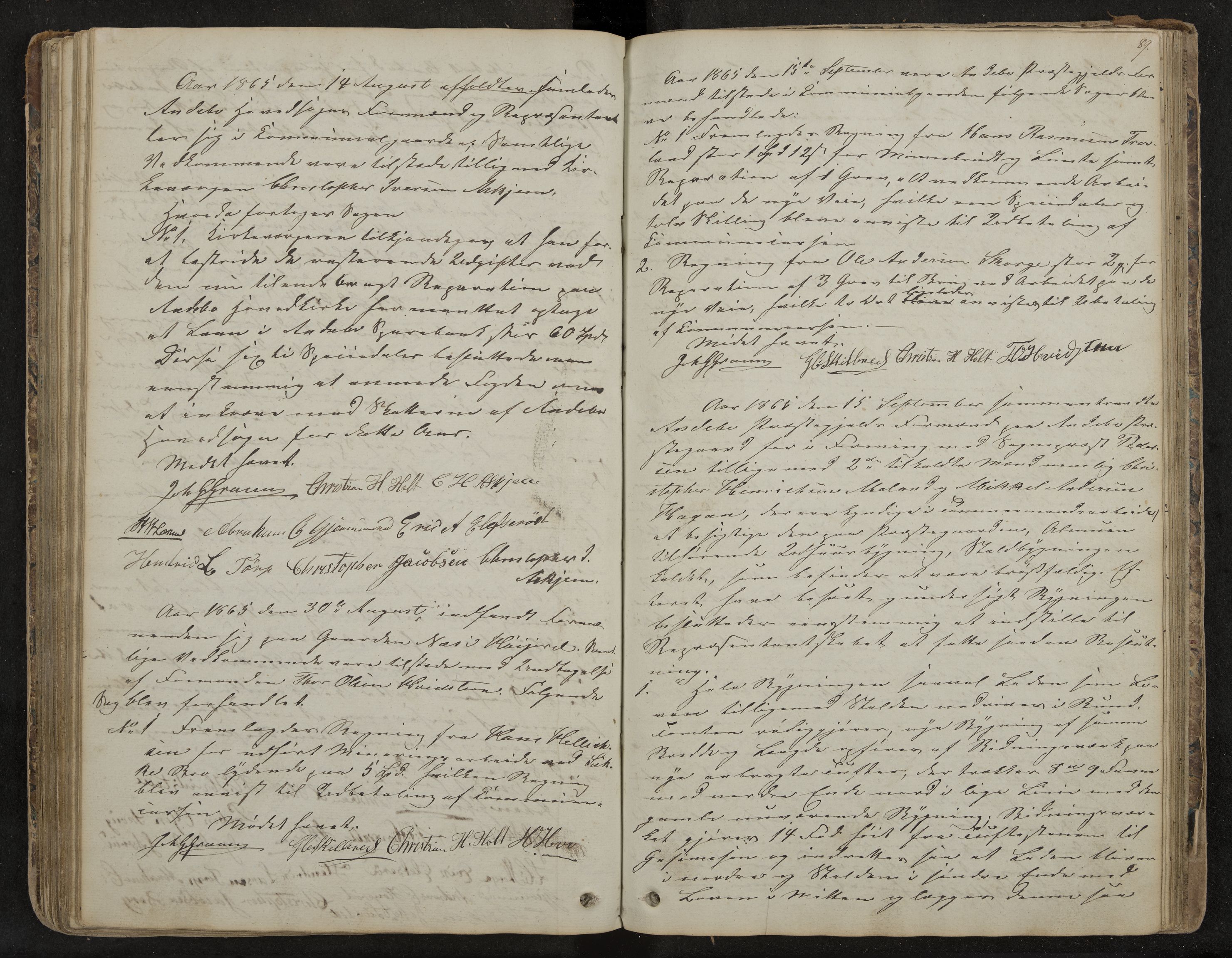 Andebu formannskap og sentraladministrasjon, IKAK/0719021-1/A/Aa/L0001: Møtebok med register, 1837-1869, p. 89