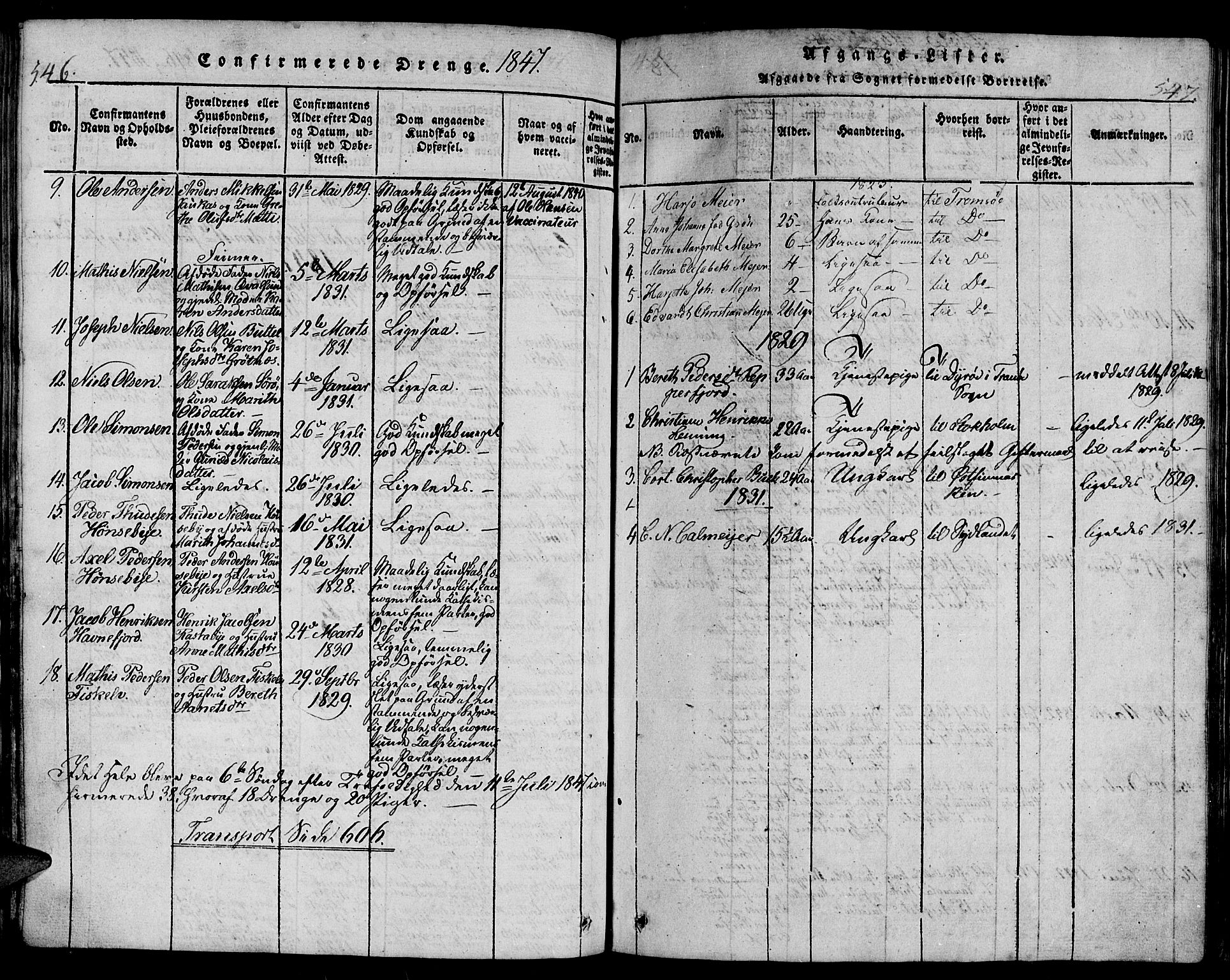 Hammerfest sokneprestkontor, SATØ/S-1347/H/Hb/L0001.klokk: Parish register (copy) no. 1, 1822-1850, p. 546