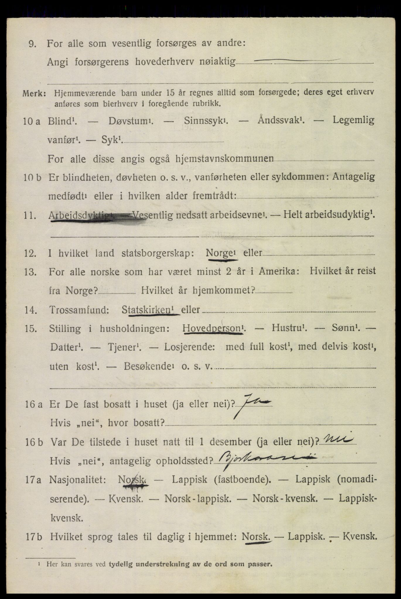 SAT, 1920 census for Evenes, 1920, p. 13641