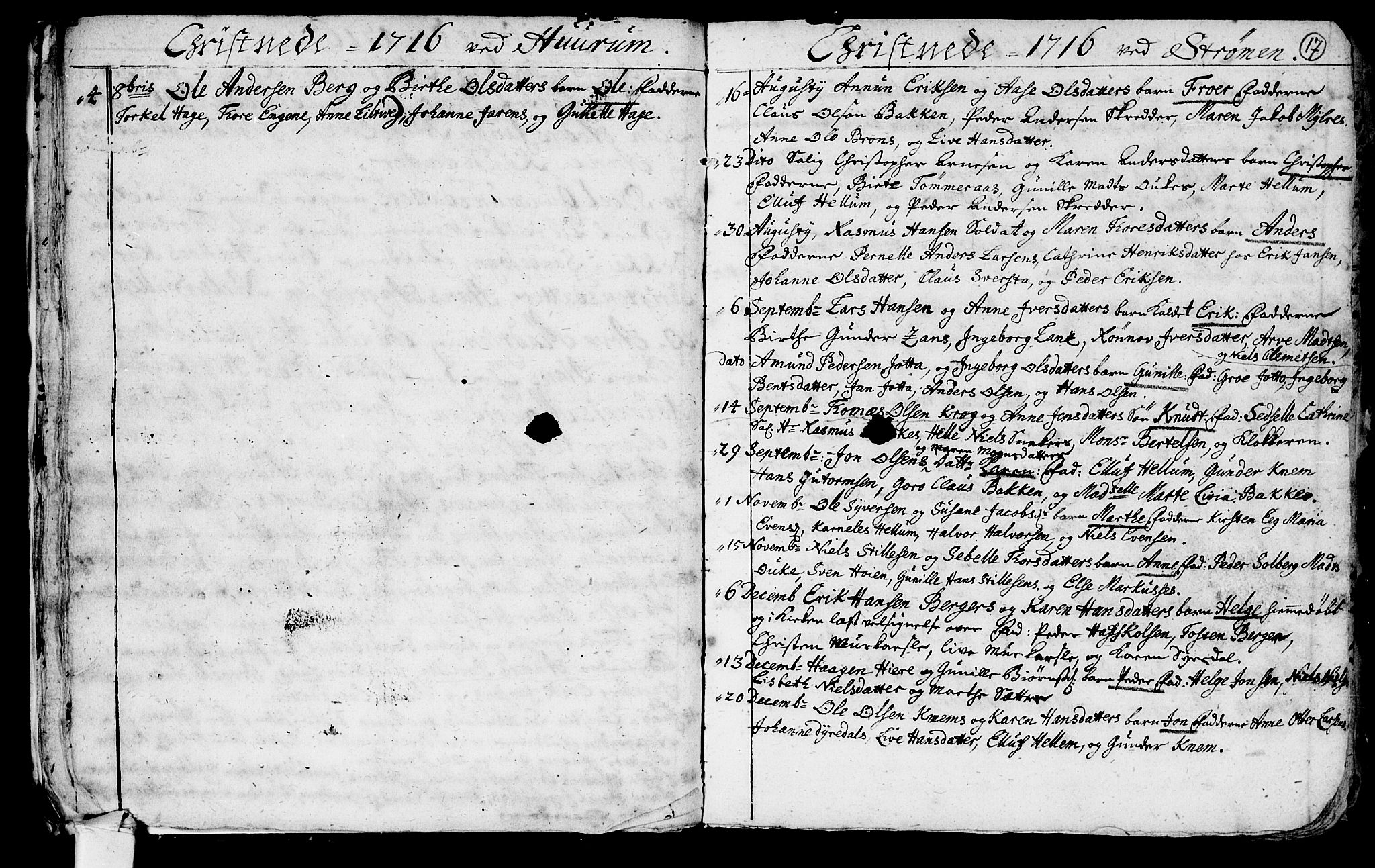 Hurum kirkebøker, AV/SAKO-A-229/F/Fa/L0001: Parish register (official) no. 1, 1715-1732, p. 17