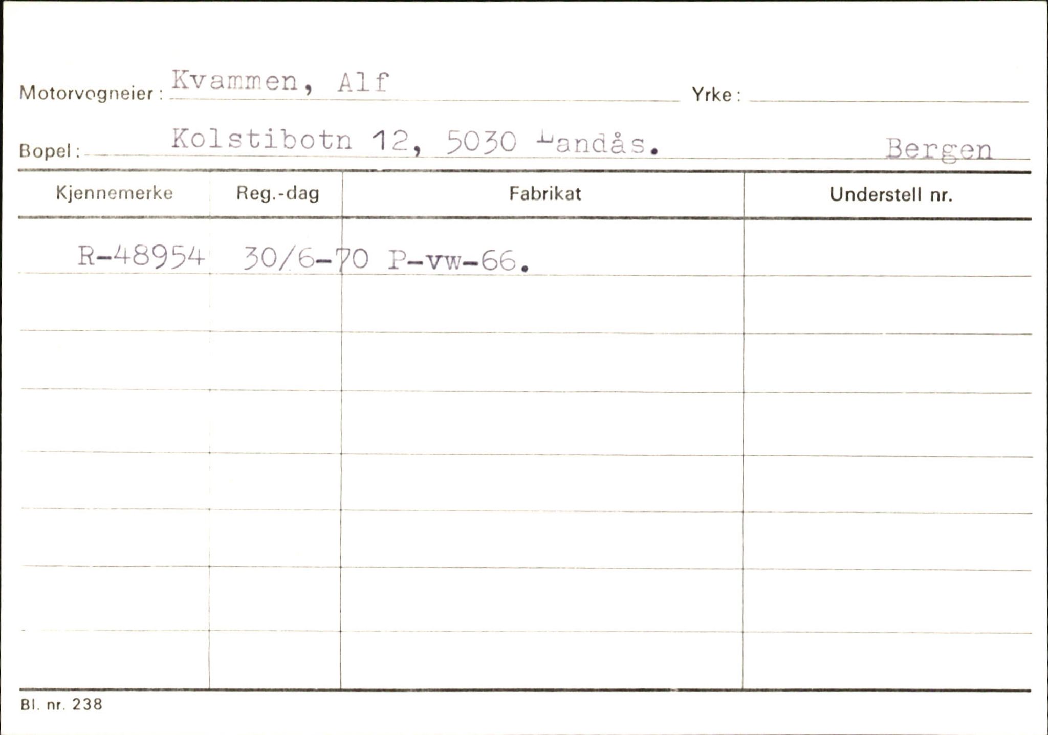 Statens vegvesen, Hordaland vegkontor, AV/SAB-A-5201/2/Ha/L0031: R-eierkort K-L, 1920-1971, p. 4