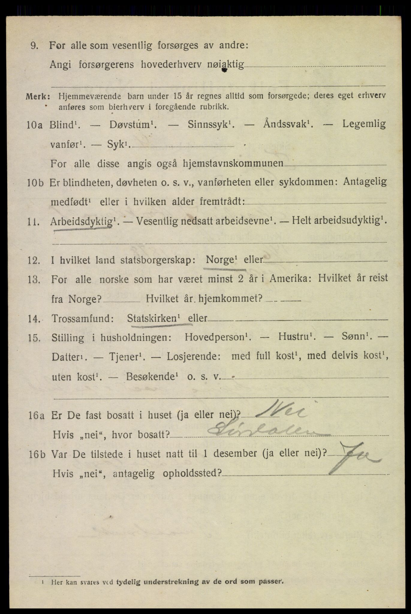 SAH, 1920 census for Trysil, 1920, p. 6200