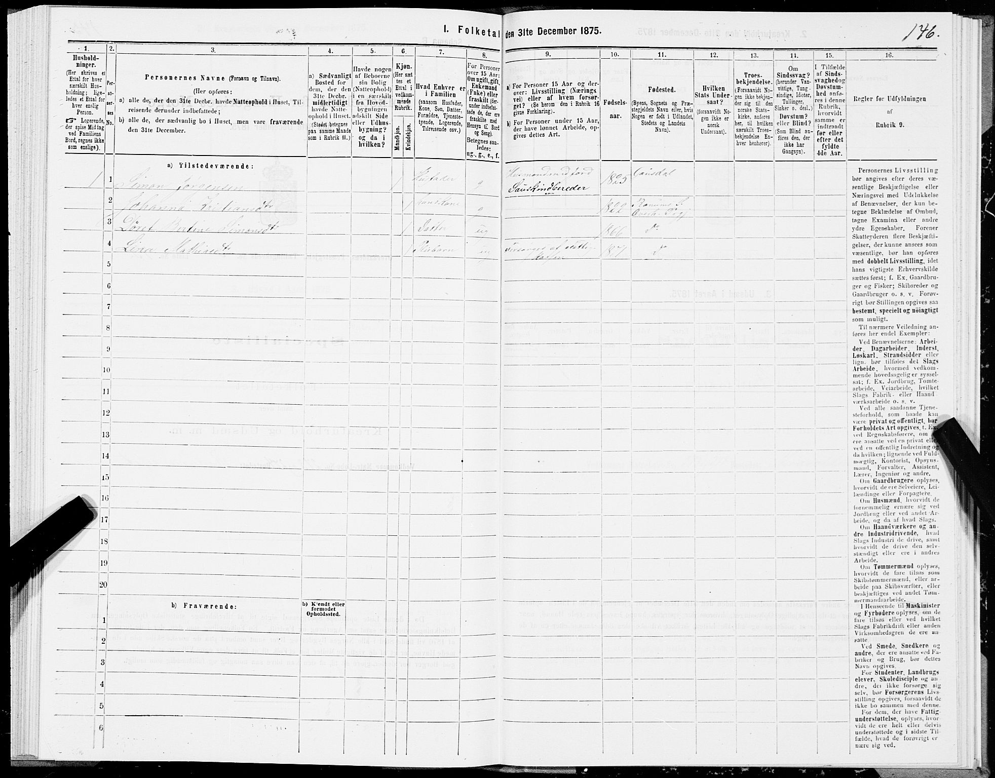 SAT, 1875 census for 1744P Overhalla, 1875, p. 2146