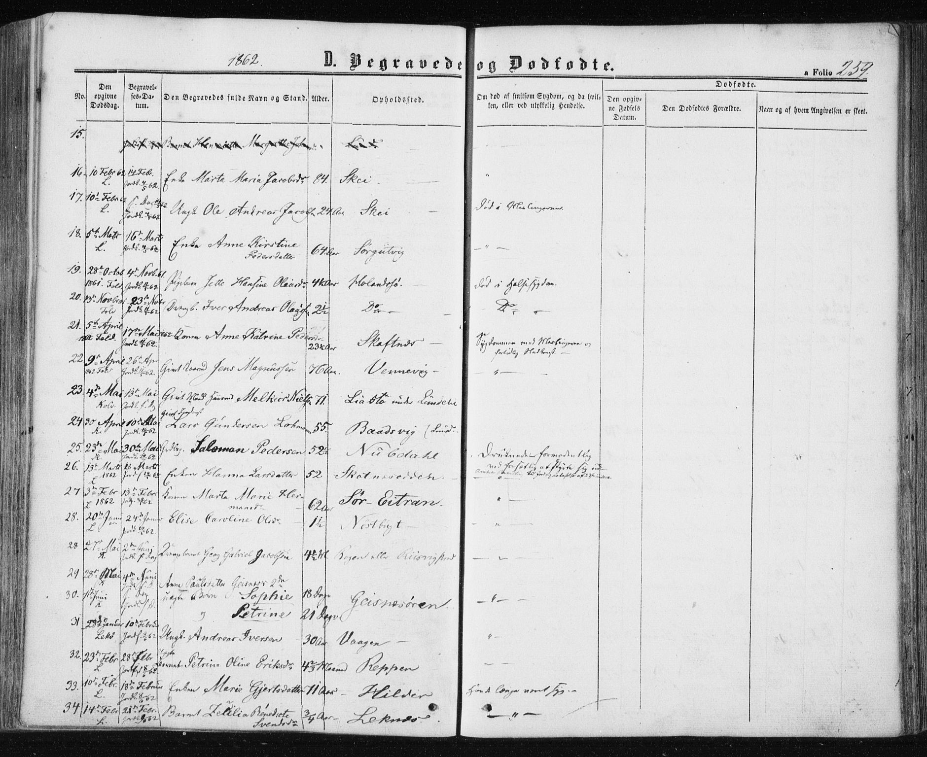 Ministerialprotokoller, klokkerbøker og fødselsregistre - Nord-Trøndelag, SAT/A-1458/780/L0641: Parish register (official) no. 780A06, 1857-1874, p. 259