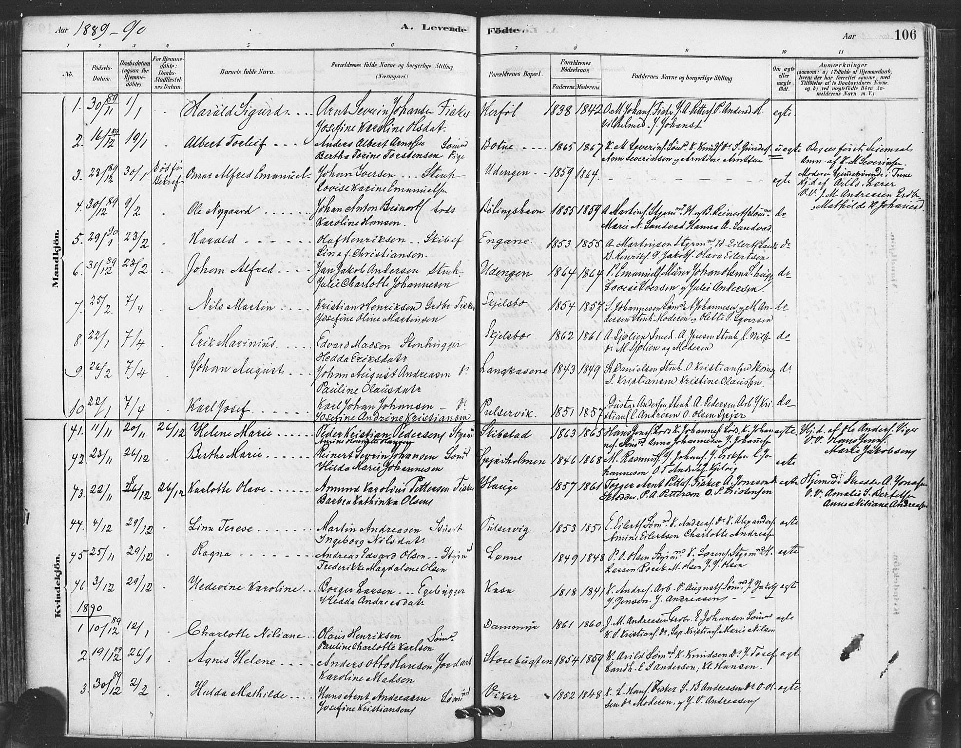 Hvaler prestekontor Kirkebøker, SAO/A-2001/F/Fa/L0008: Parish register (official) no. I 8, 1878-1895, p. 106