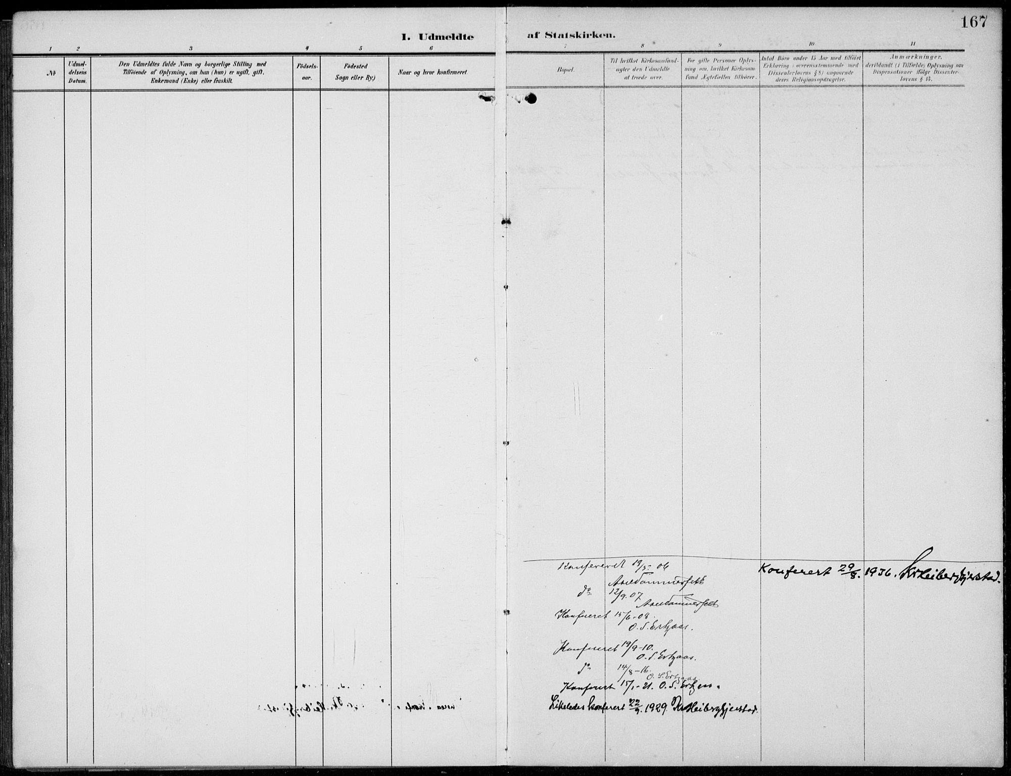 Kvikne prestekontor, SAH/PREST-064/H/Ha/Hab/L0004: Parish register (copy) no. 4, 1902-1937, p. 167