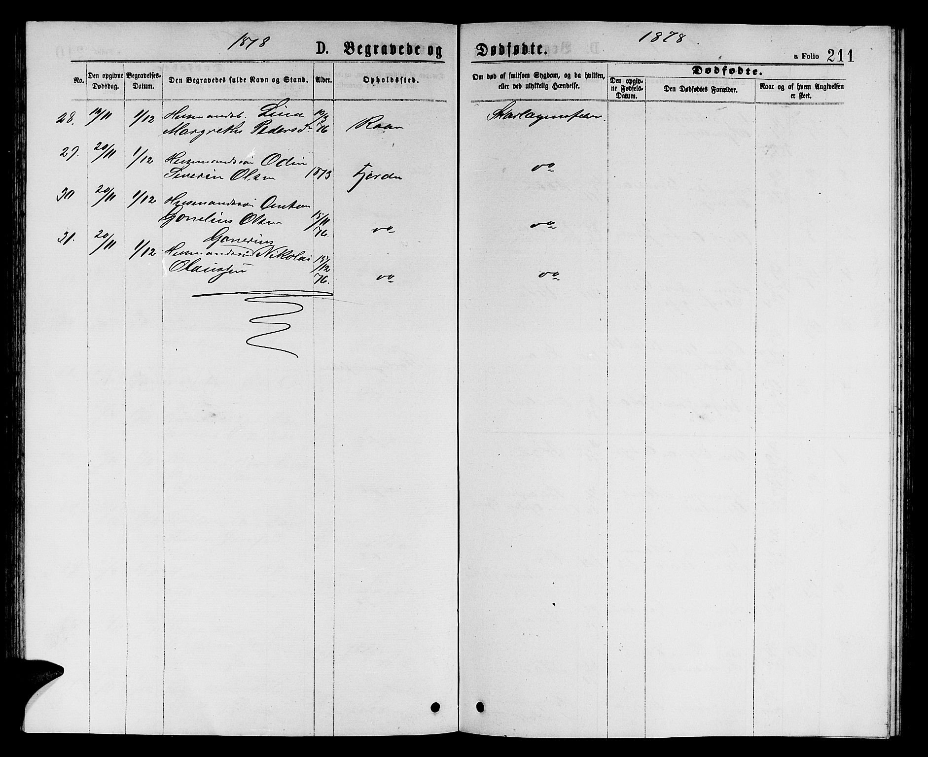 Ministerialprotokoller, klokkerbøker og fødselsregistre - Sør-Trøndelag, SAT/A-1456/657/L0715: Parish register (copy) no. 657C02, 1873-1888, p. 211