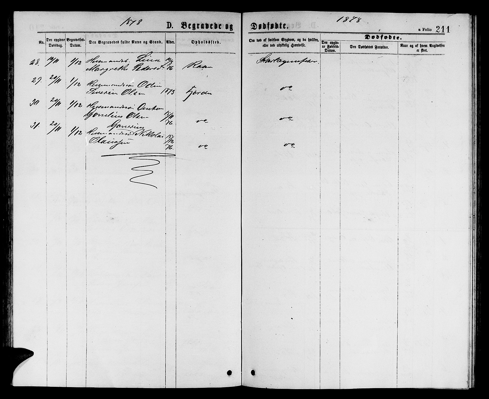 Ministerialprotokoller, klokkerbøker og fødselsregistre - Sør-Trøndelag, AV/SAT-A-1456/657/L0715: Parish register (copy) no. 657C02, 1873-1888, p. 211