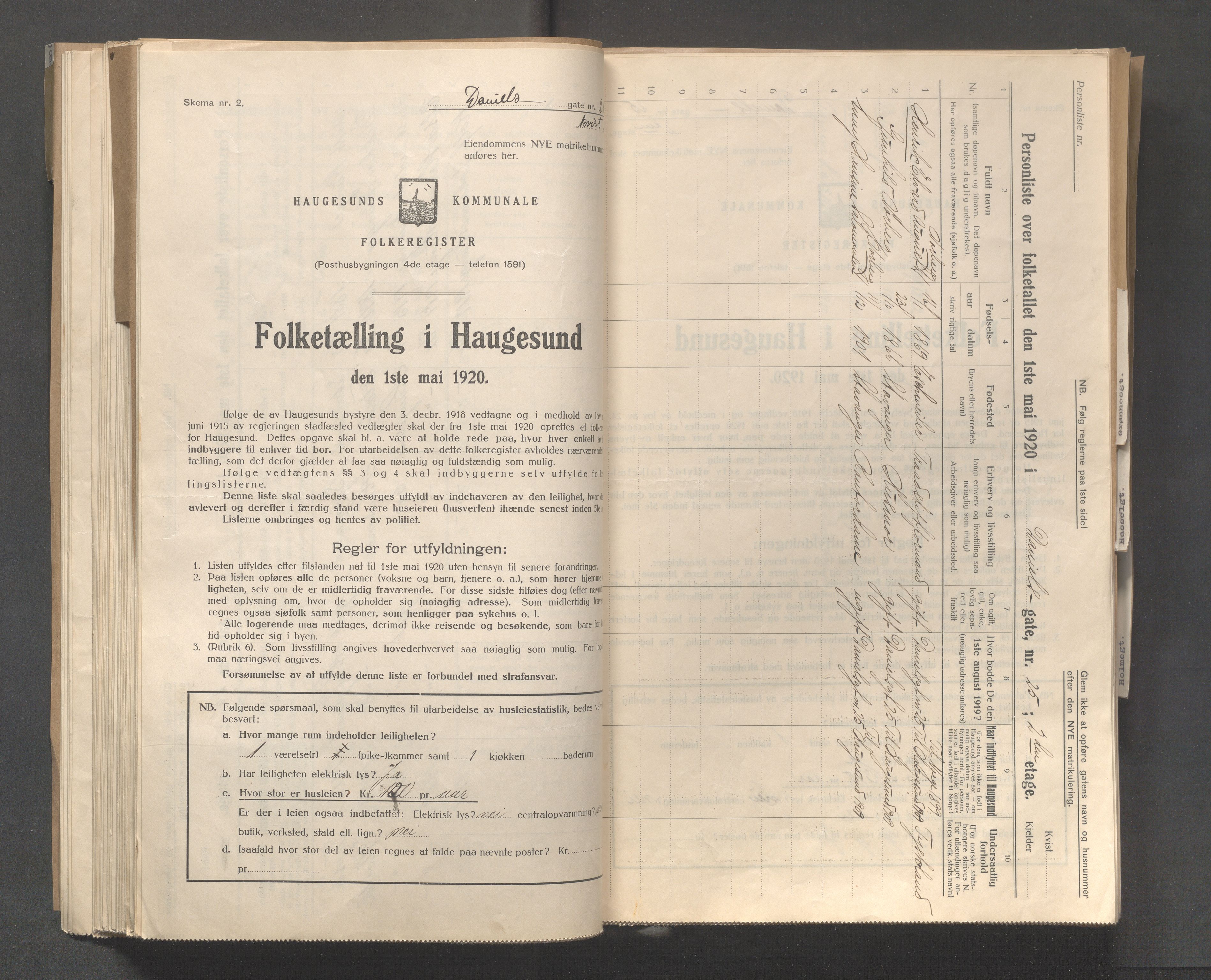 IKAR, Local census 1.5.1920 for Haugesund, 1920, p. 5689