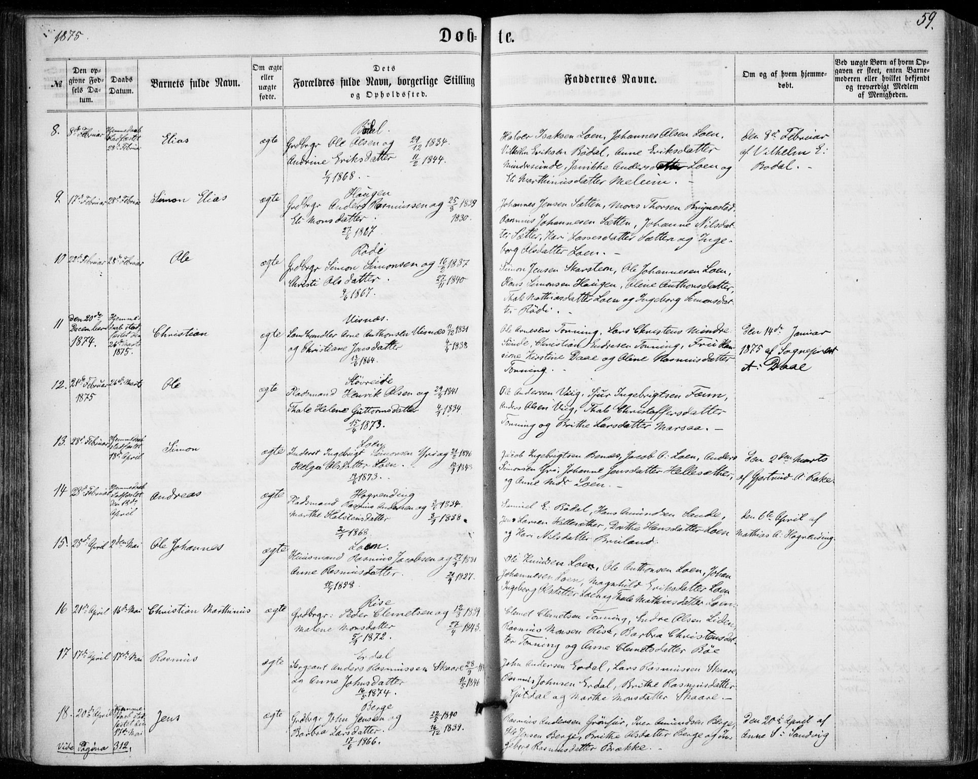 Stryn Sokneprestembete, SAB/A-82501: Parish register (official) no. A 3, 1862-1877, p. 59