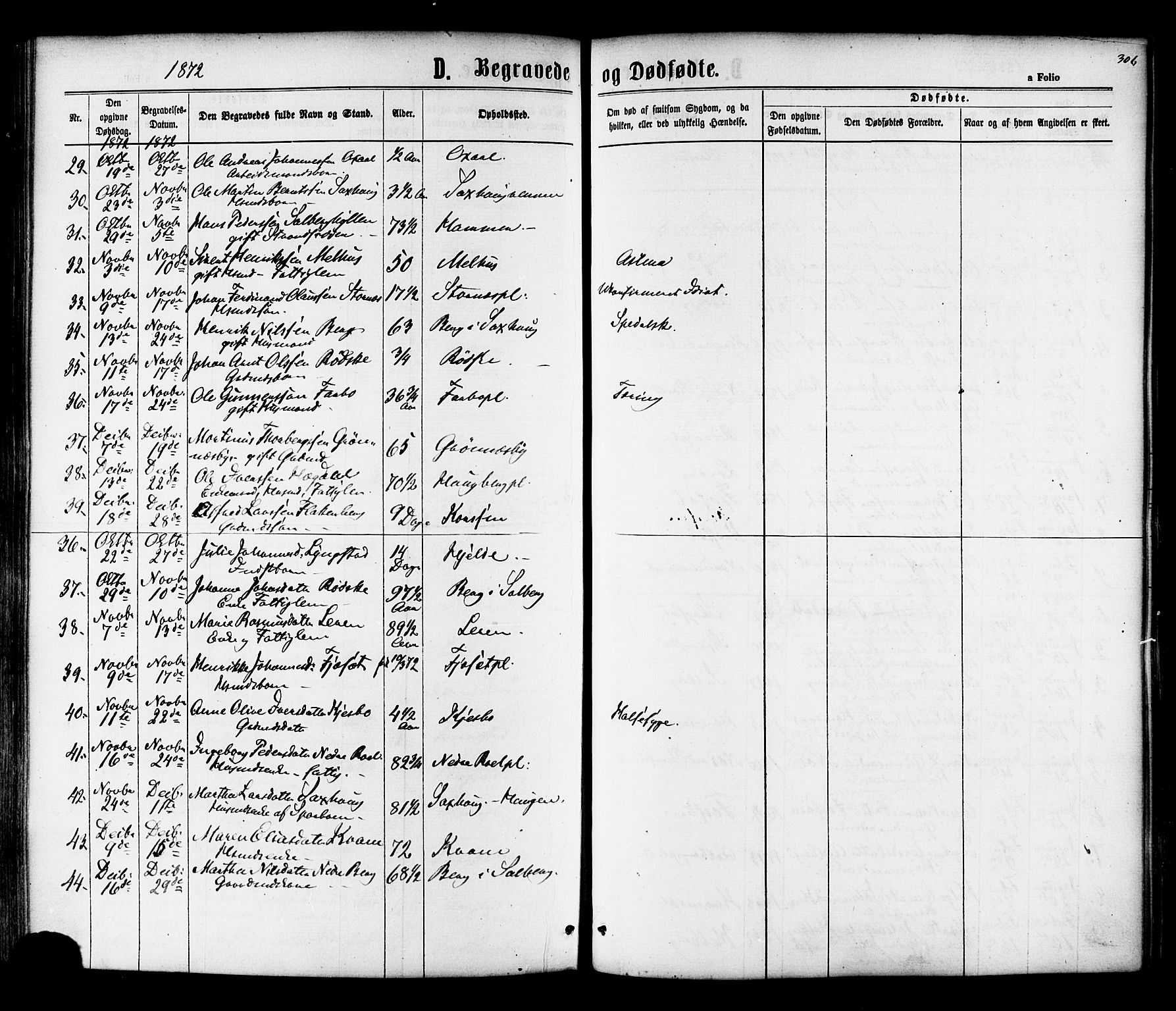 Ministerialprotokoller, klokkerbøker og fødselsregistre - Nord-Trøndelag, SAT/A-1458/730/L0284: Parish register (official) no. 730A09, 1866-1878, p. 306