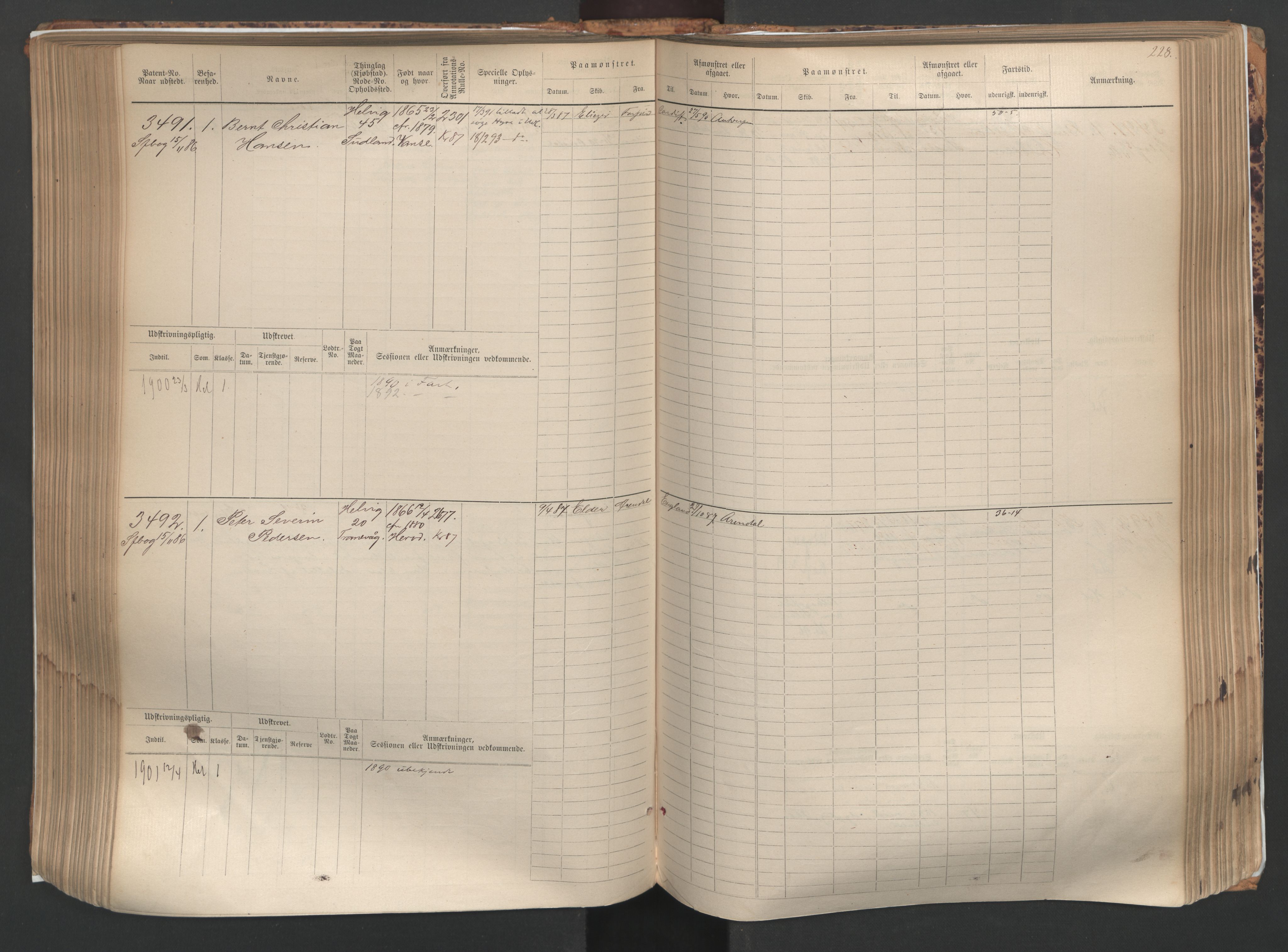 Farsund mønstringskrets, SAK/2031-0017/F/Fb/L0005: Hovedrulle nr 3041-3804, M-8, 1883-1930, p. 231