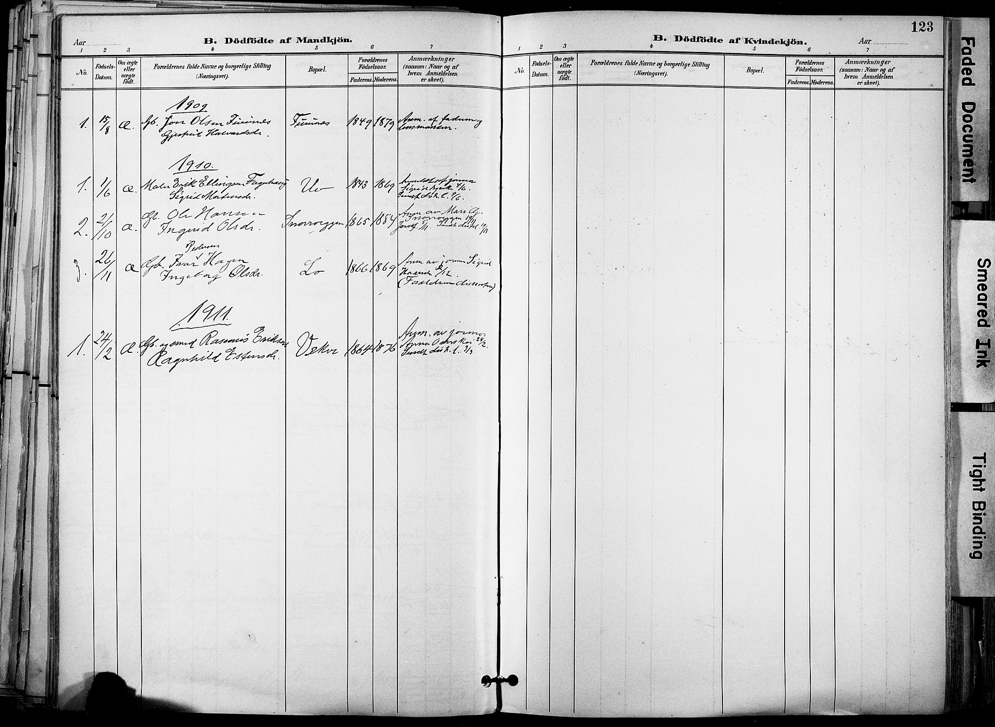 Ministerialprotokoller, klokkerbøker og fødselsregistre - Sør-Trøndelag, SAT/A-1456/678/L0902: Parish register (official) no. 678A11, 1895-1911, p. 123
