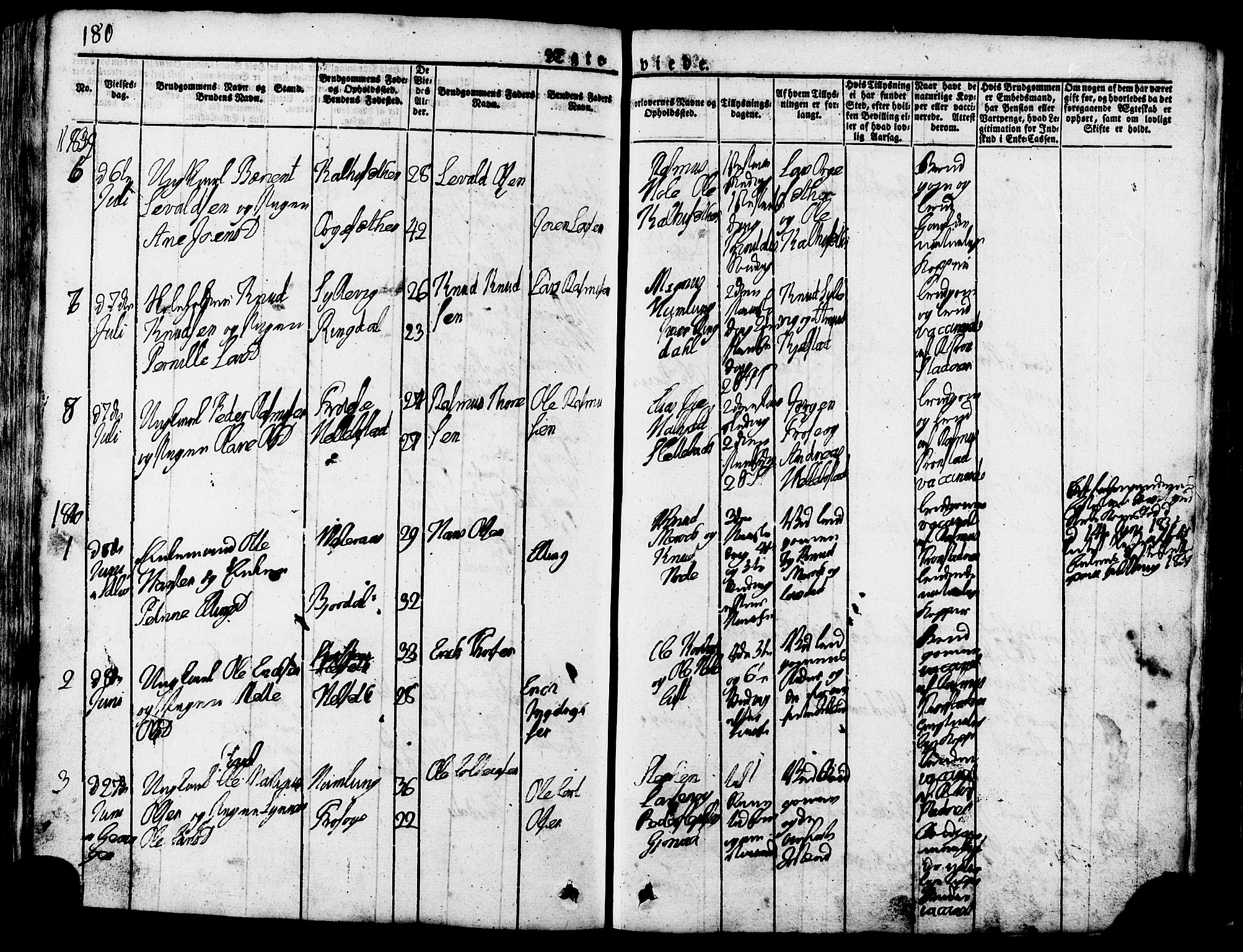 Ministerialprotokoller, klokkerbøker og fødselsregistre - Møre og Romsdal, SAT/A-1454/517/L0221: Parish register (official) no. 517A01, 1827-1858, p. 180
