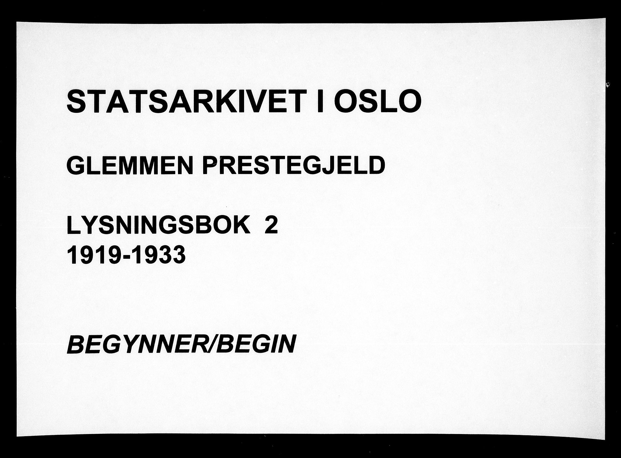 Glemmen prestekontor Kirkebøker, SAO/A-10908/H/Ha/L0002: Banns register no. 2, 1919-1933