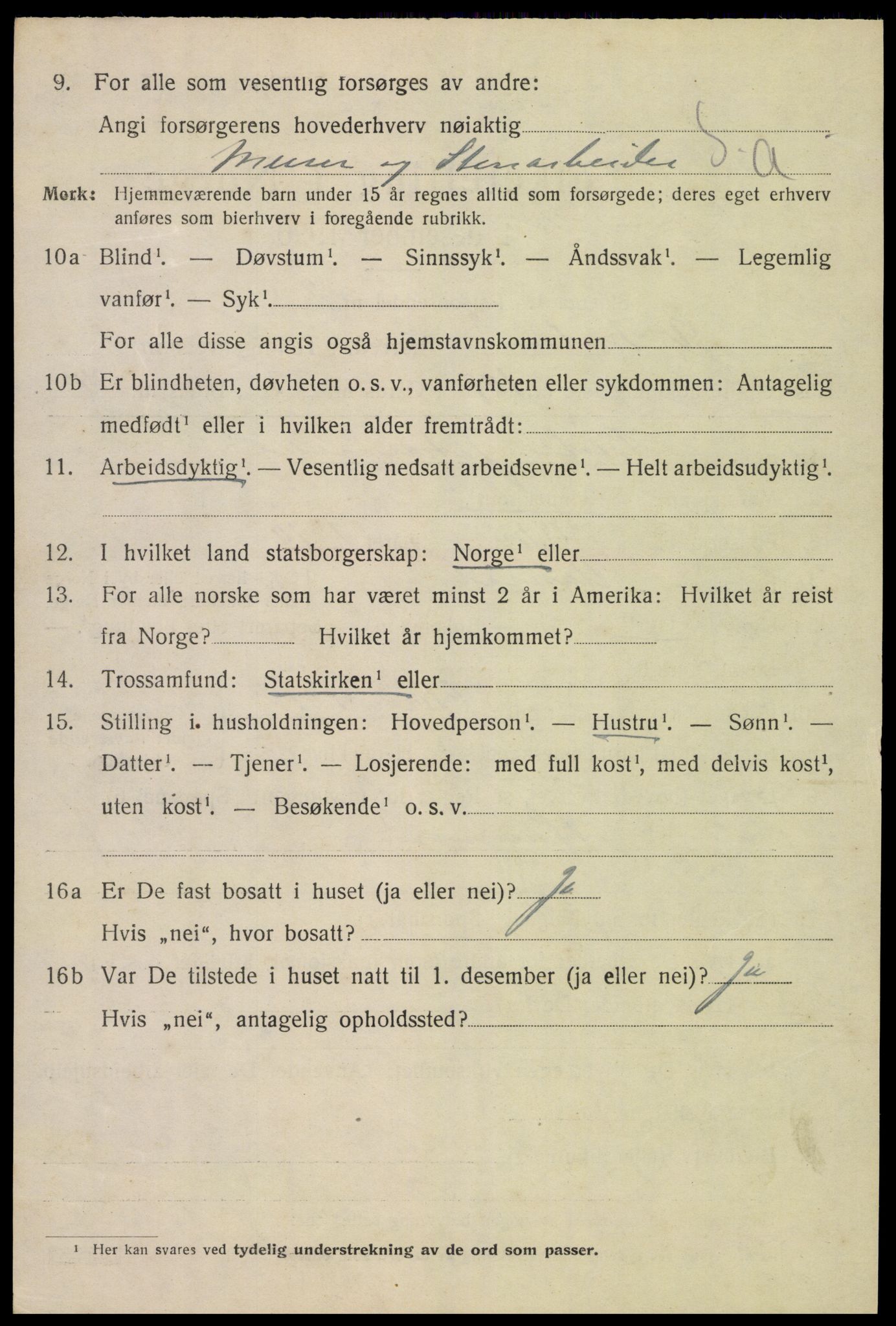 SAK, 1920 census for Vestre Moland, 1920, p. 2040