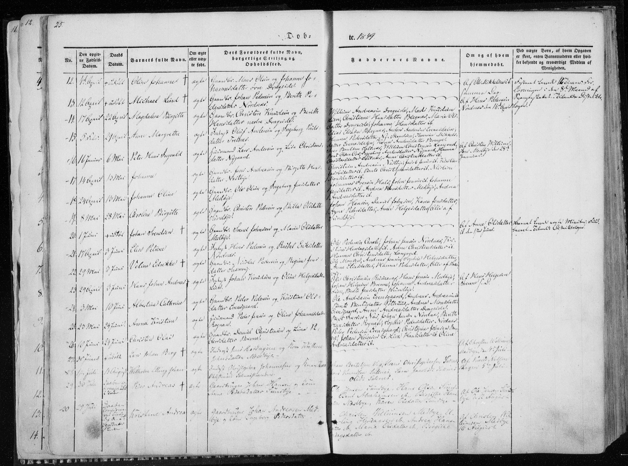 Ministerialprotokoller, klokkerbøker og fødselsregistre - Nordland, AV/SAT-A-1459/847/L0666: Parish register (official) no. 847A06, 1842-1871, p. 25