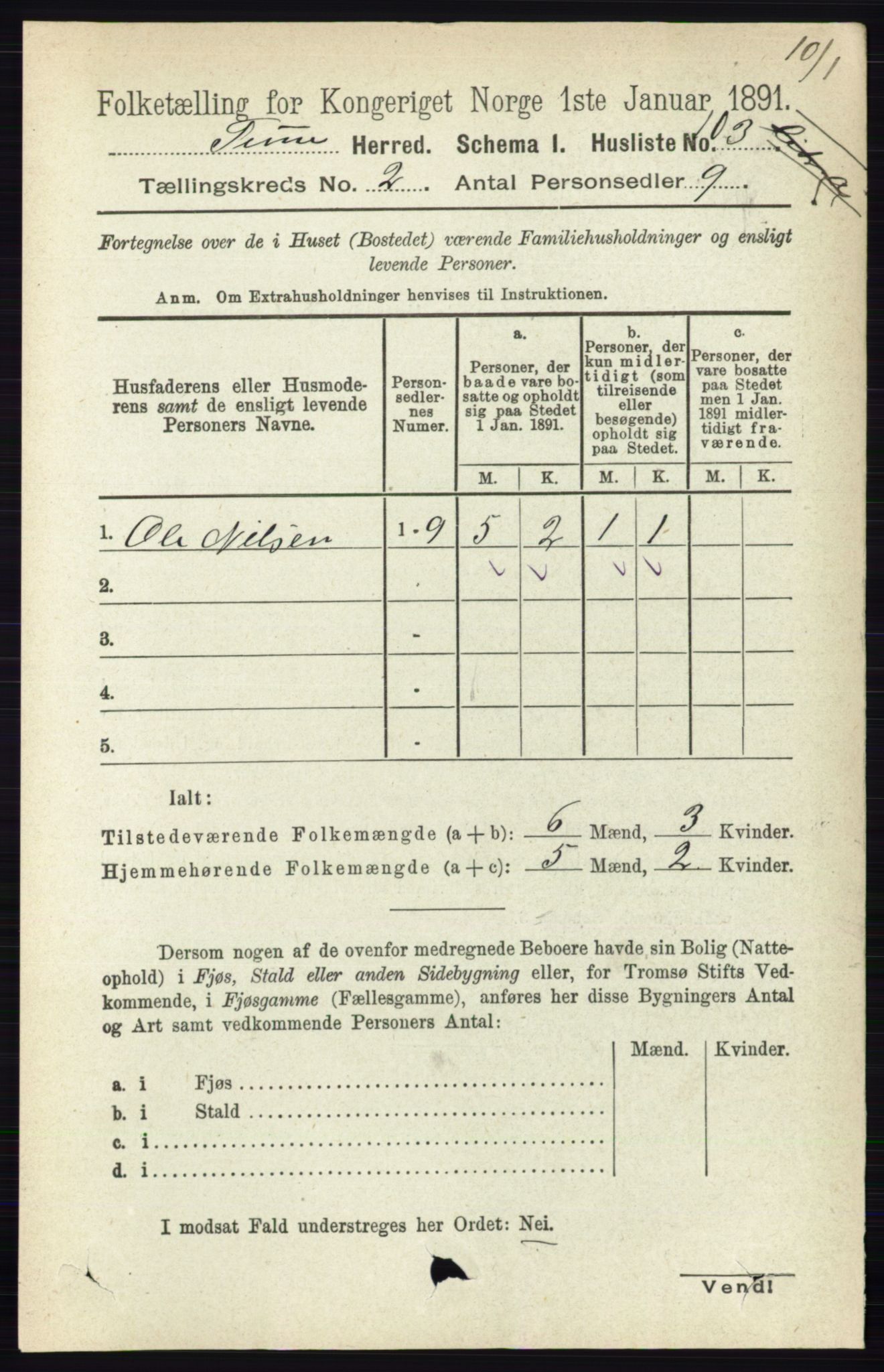 RA, 1891 census for 0130 Tune, 1891, p. 732