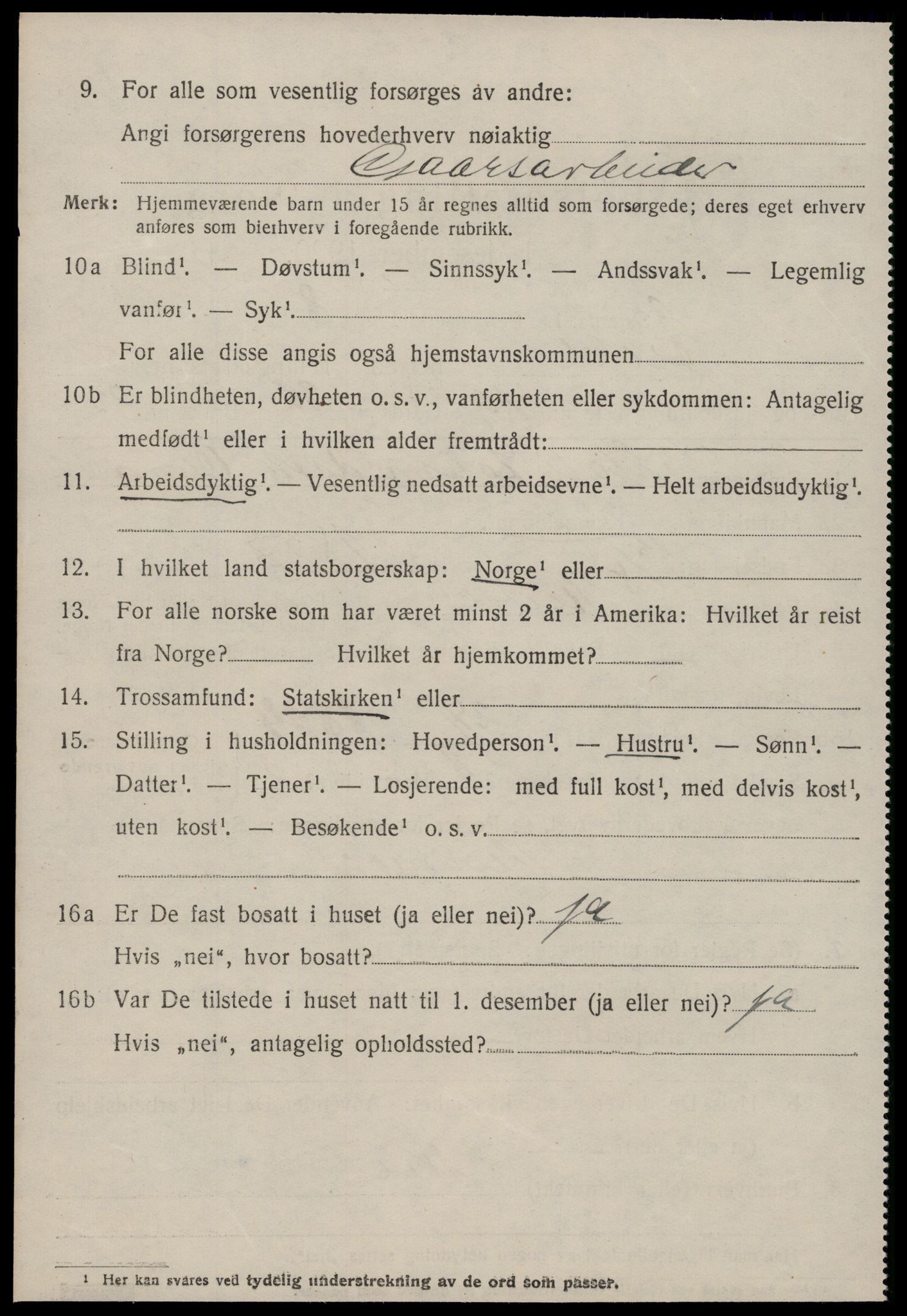 SAT, 1920 census for Aure, 1920, p. 1611