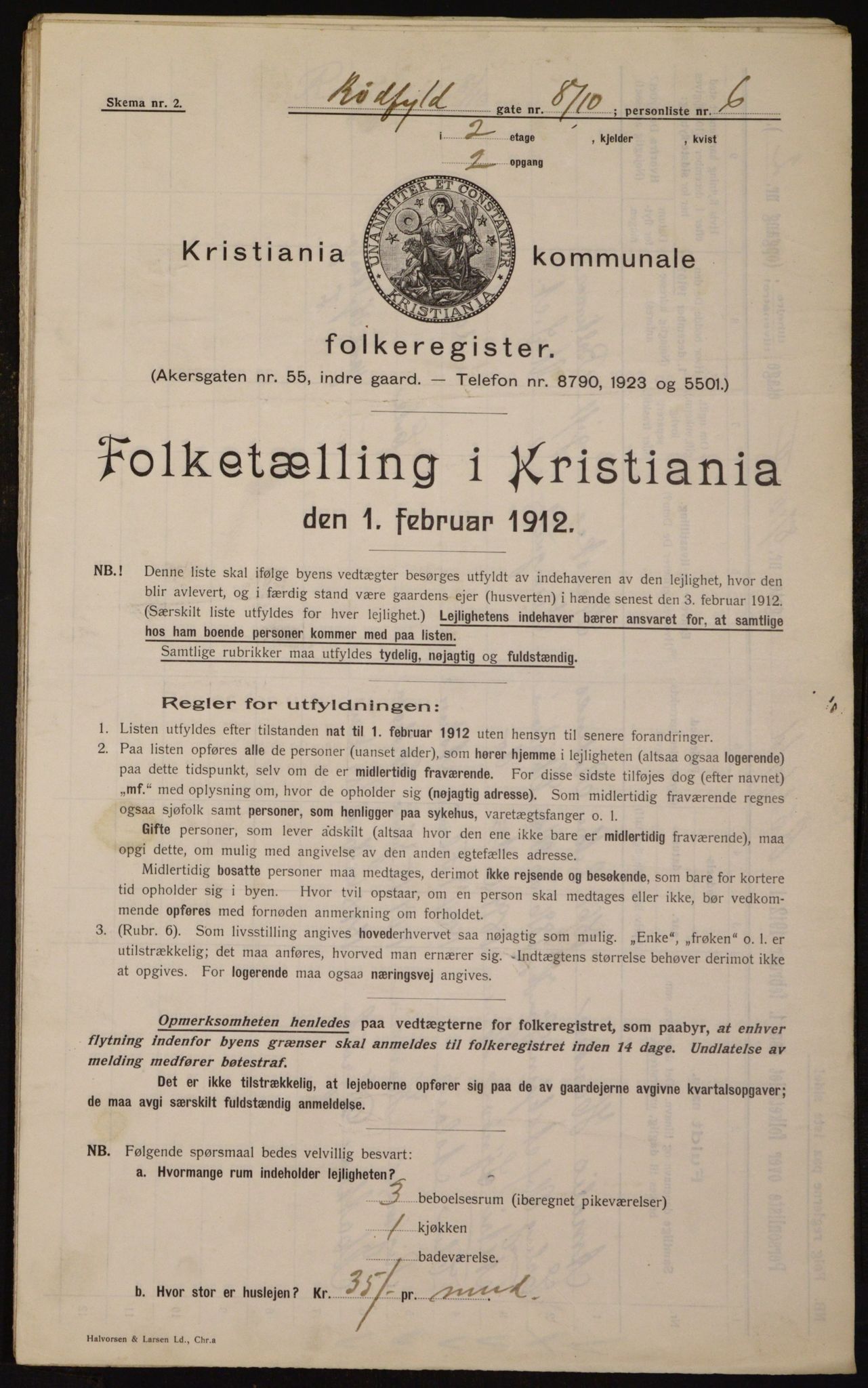 OBA, Municipal Census 1912 for Kristiania, 1912, p. 86092