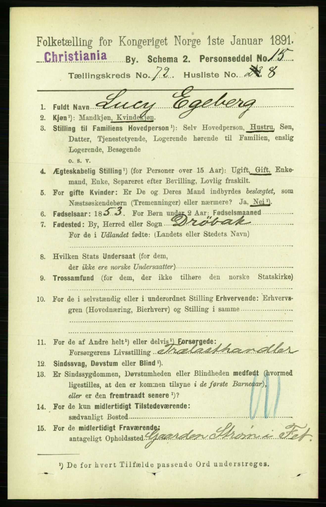 RA, 1891 census for 0301 Kristiania, 1891, p. 39325