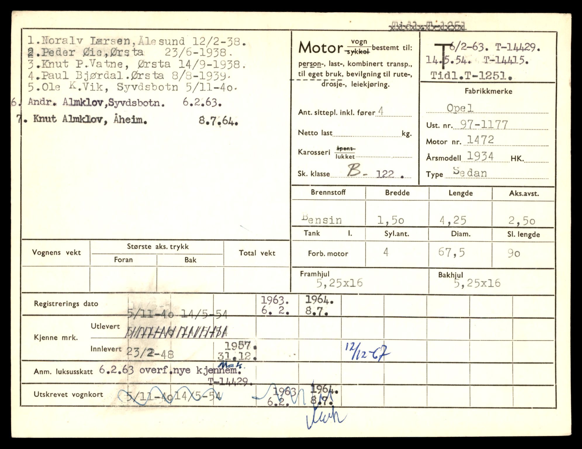 Møre og Romsdal vegkontor - Ålesund trafikkstasjon, AV/SAT-A-4099/F/Fe/L0045: Registreringskort for kjøretøy T 14320 - T 14444, 1927-1998, p. 2797