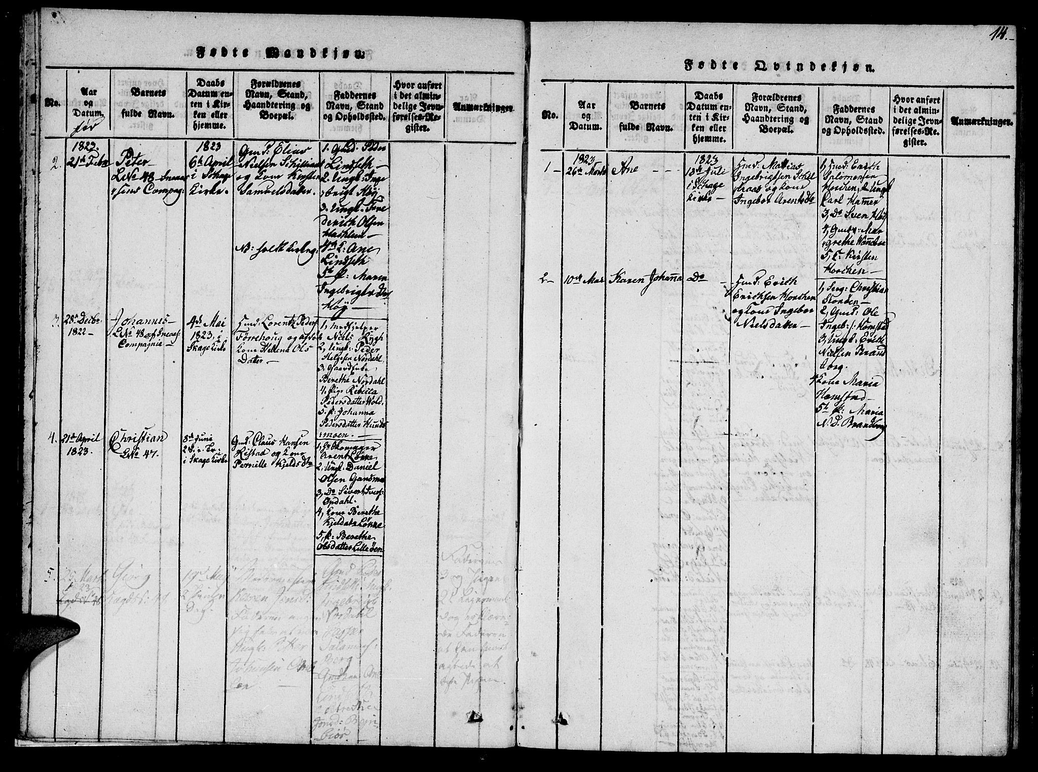 Ministerialprotokoller, klokkerbøker og fødselsregistre - Nord-Trøndelag, AV/SAT-A-1458/766/L0565: Parish register (copy) no. 767C01, 1817-1823, p. 14