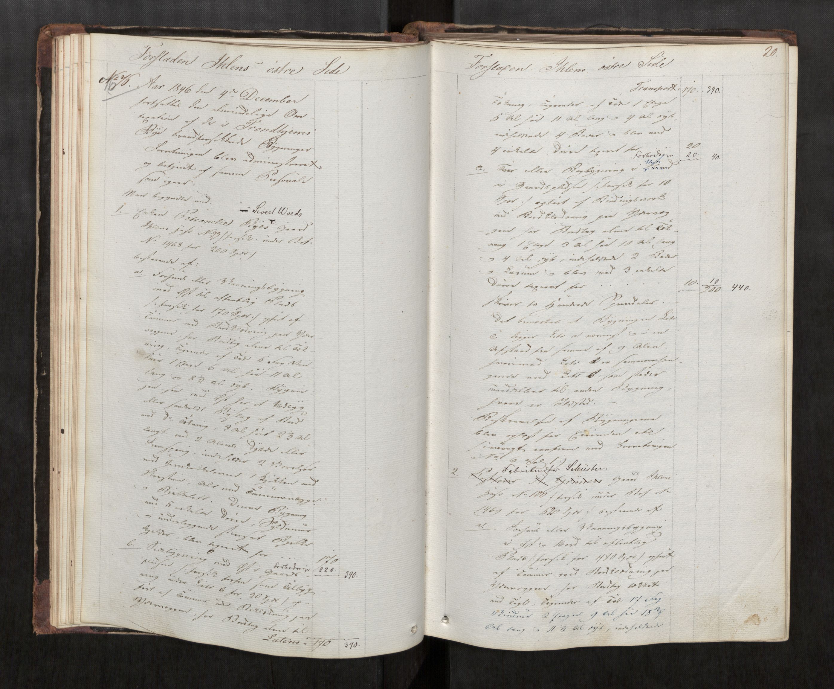Norges Brannkasse Trondheim magistrat, AV/SAT-A-5590/Fa/L0024: Branntakstprotokoll E, 1846, p. 19b-20a
