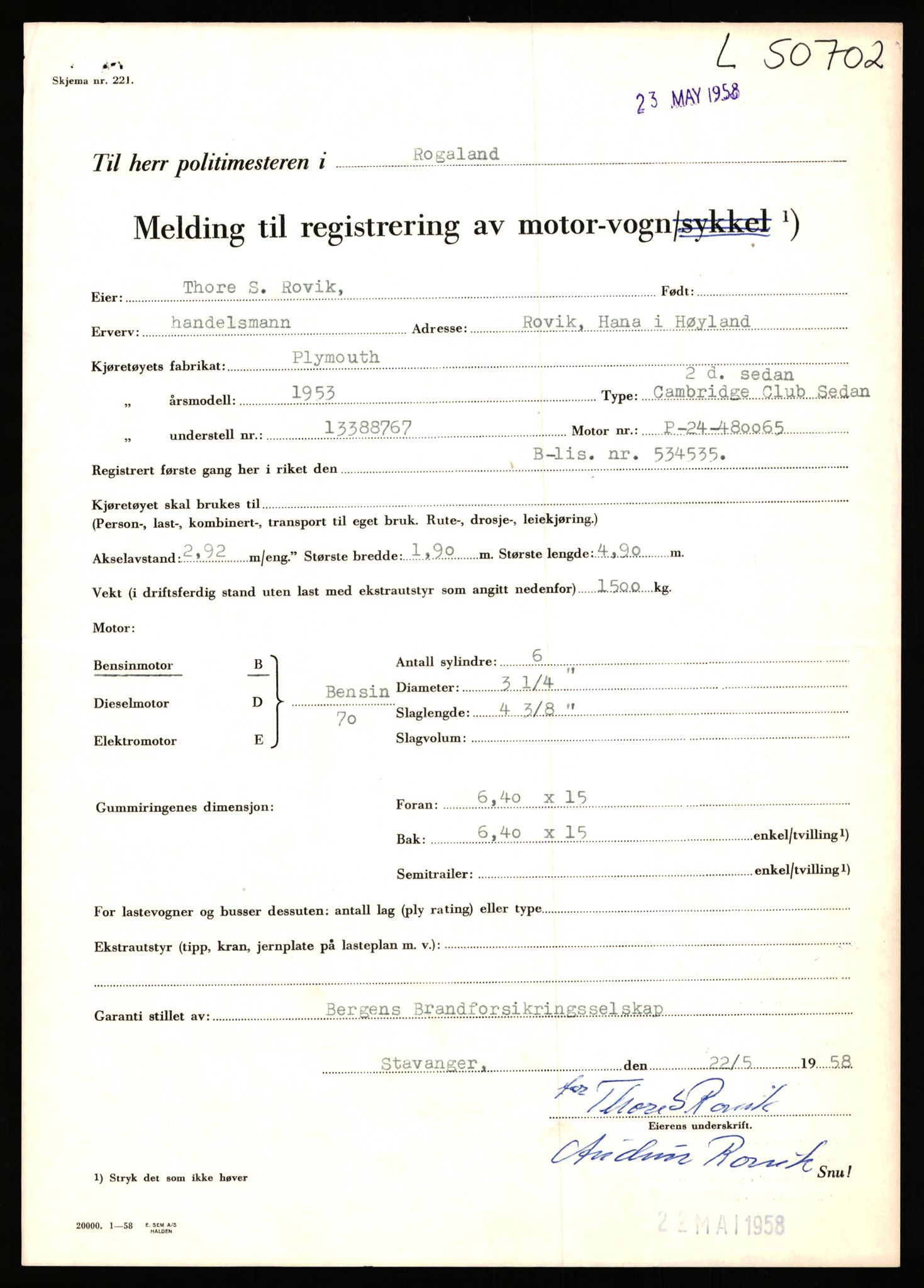 Stavanger trafikkstasjon, AV/SAST-A-101942/0/F/L0050: L-50600 - L-51299, 1930-1971, p. 341