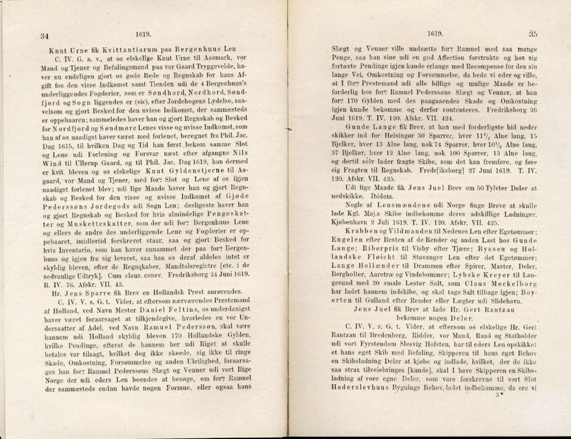 Publikasjoner utgitt av Det Norske Historiske Kildeskriftfond, PUBL/-/-/-: Norske Rigs-Registranter, bind 5, 1619-1627, p. 34-35