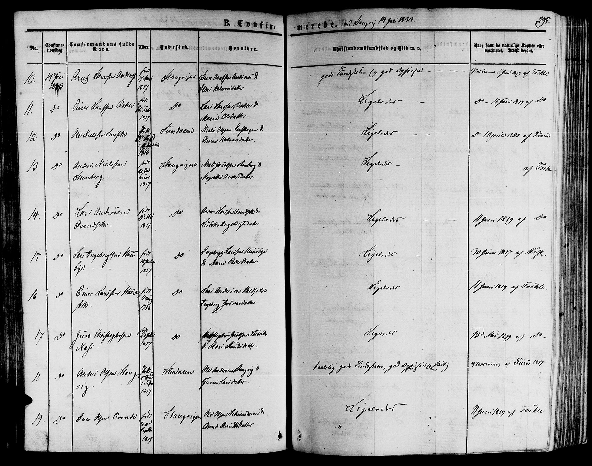 Ministerialprotokoller, klokkerbøker og fødselsregistre - Møre og Romsdal, SAT/A-1454/592/L1024: Parish register (official) no. 592A03 /1, 1831-1849, p. 295